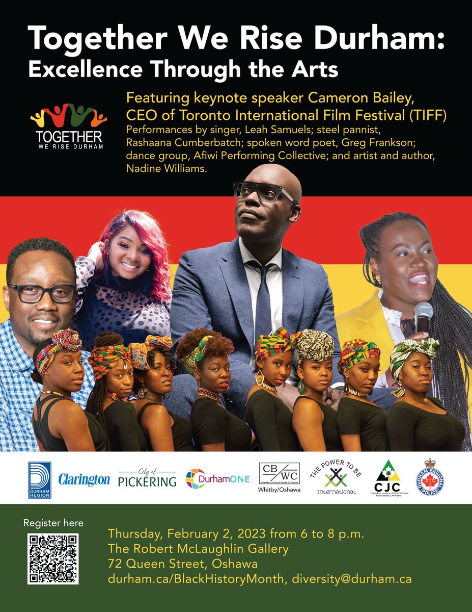 DRPS Equity & Inclusion Unit (@drpsdiversity) on Twitter photo Join <a href="/DRPS/">Durham Regional Police</a> for The Black History Month – "Together We Rise Durham: Excellence Through the Arts" in Durham Region for this In-Person Event on February 2, 2023.
Free Registration @ durham.ca/BlackHistoryMo… and share link with your friends and family. Join <a href="/DRPS/">Durham Regional Police</a> for The Black History Month – "Together We Rise Durham: Excellence Through the Arts" in Durham Region for this In-Person Event on February 2, 2023.
Free Registration @ durham.ca/BlackHistoryMo… and share link with your friends and family.