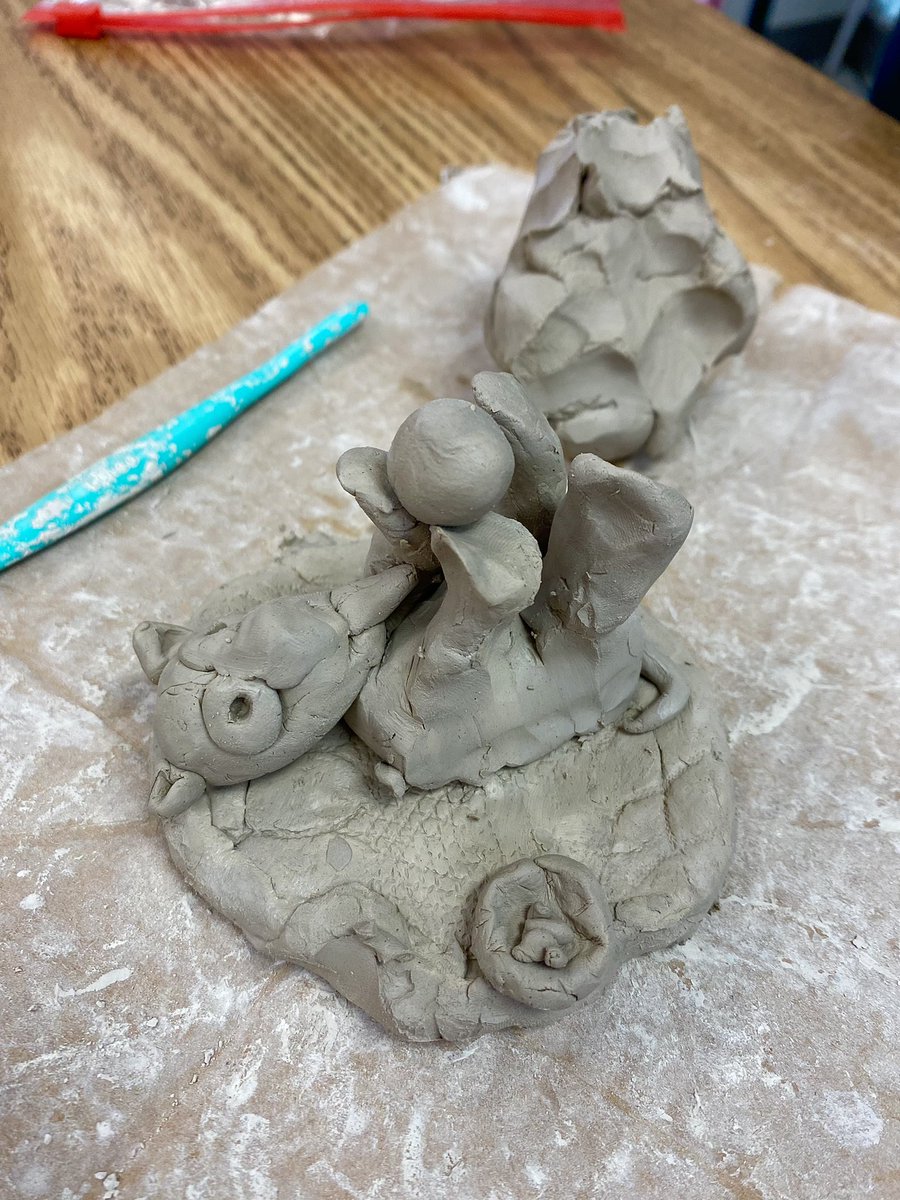 h_foxwell's tweet photo. 4th grade has been finishing up their clay sculptures of cats and dogs this week! 😍🤩🎨 @WoodchuckWorld #elementaryart #clayproject https://t.co/0Yr048T1EB