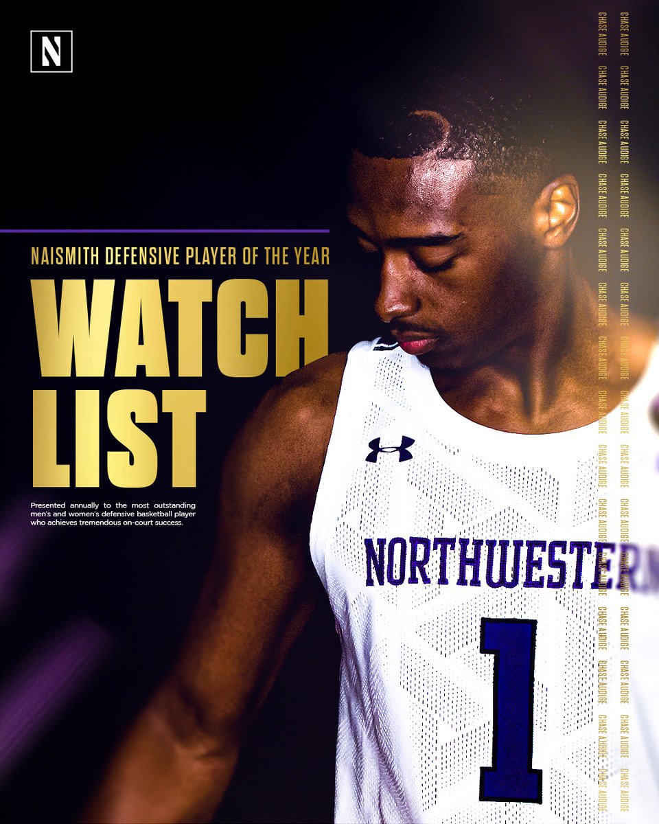 NUMensBball's tweet photo. Lockdown 🔒

@ChaseAudige is one of 15 players named to the 2023 Naismith Defensive Player of the Year Watch List. https://t.co/REtKS4aSRH