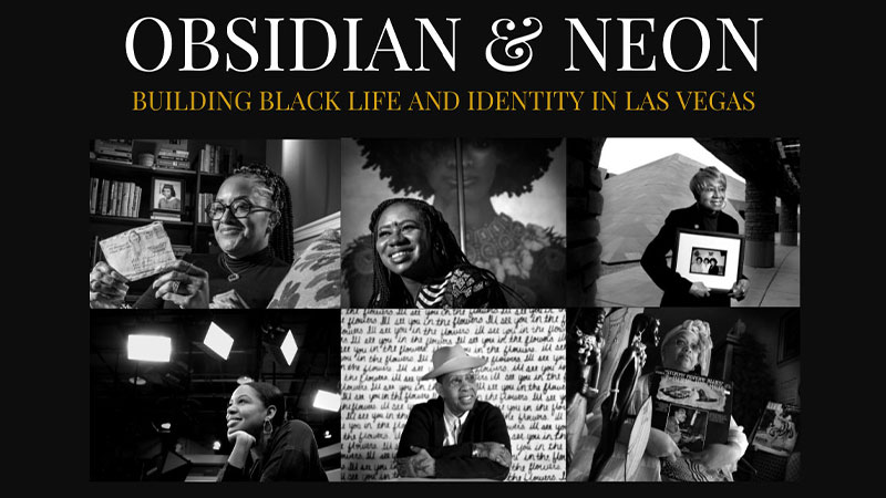NevadaStateU's tweet photo. Obsidian &amp; Neon: Building Black Life and Identity in Las Vegas. @NevadaStateArts 
https://t.co/k2fa5mOY8l https://t.co/nCFyY3s4yY