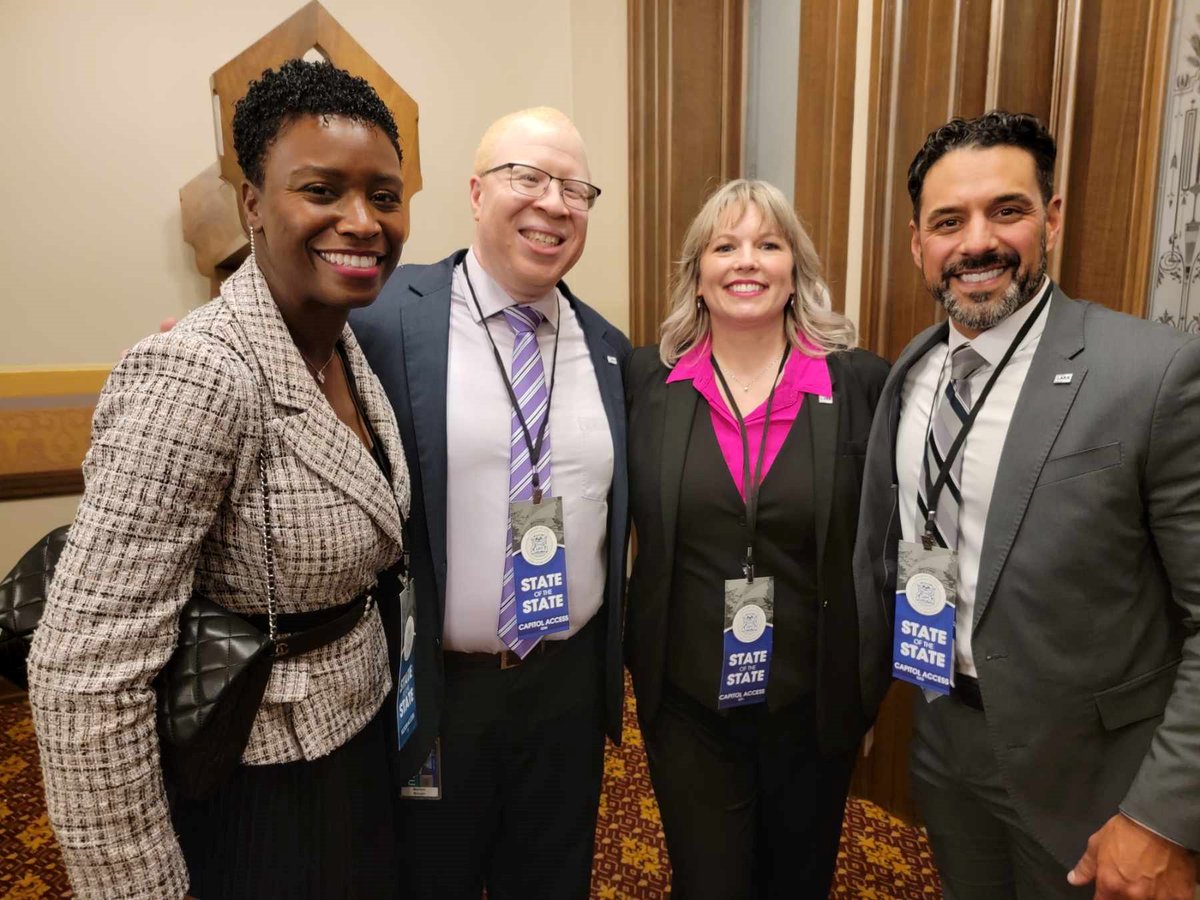 The <a href="/michiganLARA/">MI Dept. of Licensing & Regulatory Affairs</a> leadership team &amp; I were pleased to attend the #MiSOTS23 last night at the Capitol. Inspired by <a href="/GovWhitmer/">Governor Gretchen Whitmer</a> 's speech, LARA is fired up to “roll up our sleeves &amp; do the work” of protecting people &amp; promoting business on behalf of the Michiganders we serve.