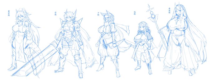 身長比較+配置。

もう一人追加したいけど職が決まらぬ……… 