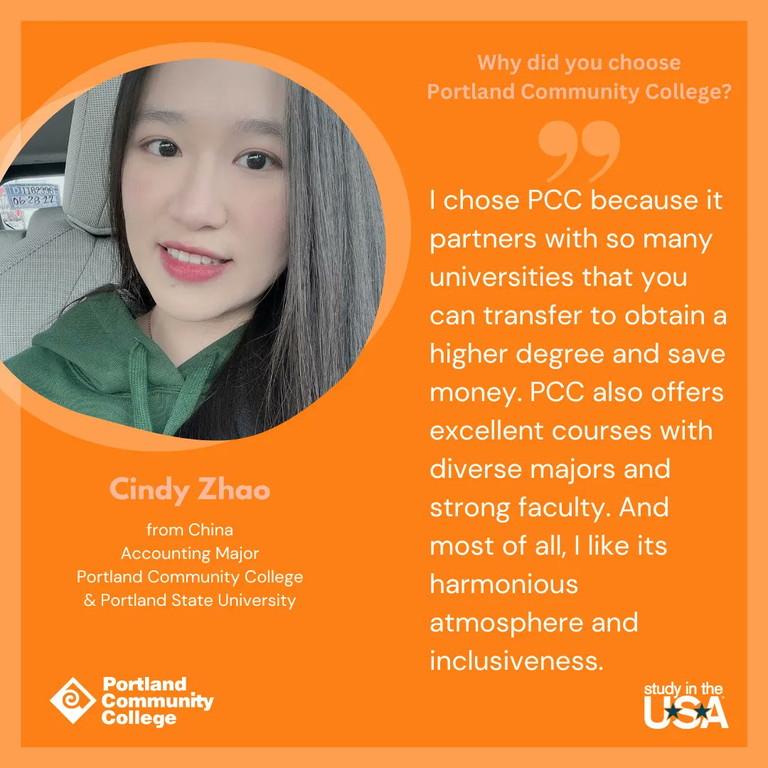 StudyUSAcom's tweet image. “If you want to have a different education system, don’t be afraid to experience new things, and do not hesitate. Just follow your heart and do it because life is short, don&apos;t let yourself regret.” 
Learn more about #PCC buff.ly/3hIrNS8
#AccountingProgram