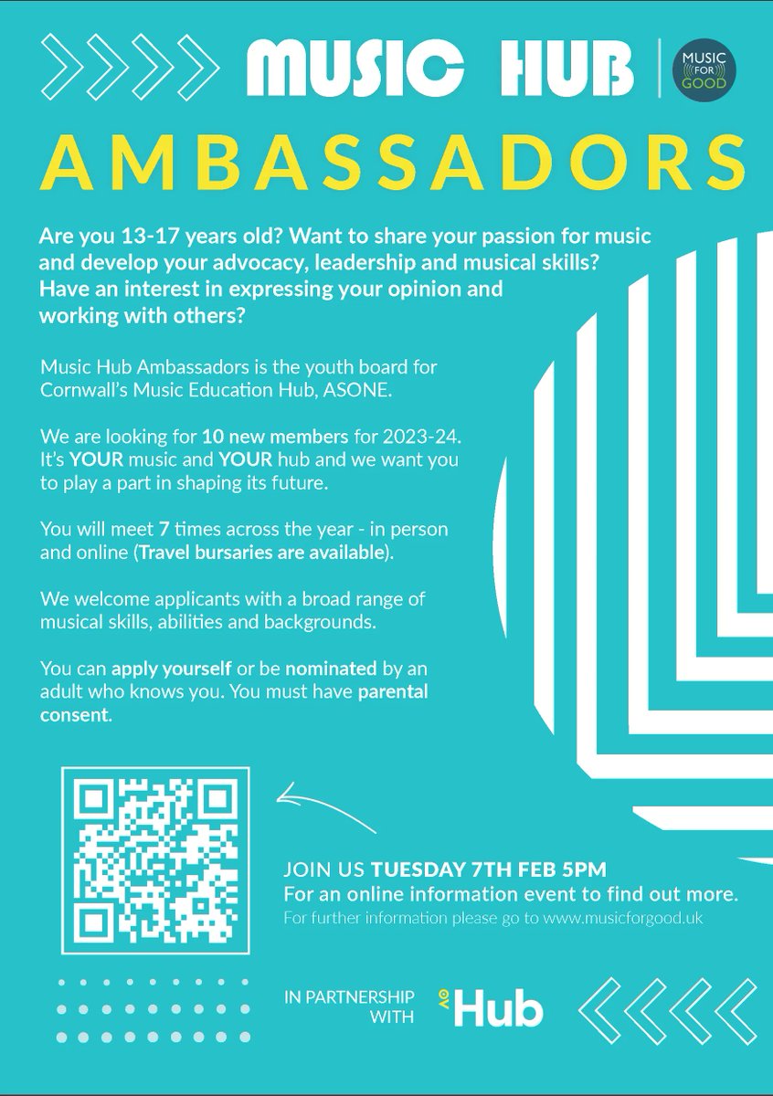 An opportunity for young people who face barriers to music making or to have their say and join the youth board for ASONE Hub.  No musical experience necessary - just a passion for music!  buff.ly/3DgPFsU 
#youthvoice #musiclovers #youthmusic