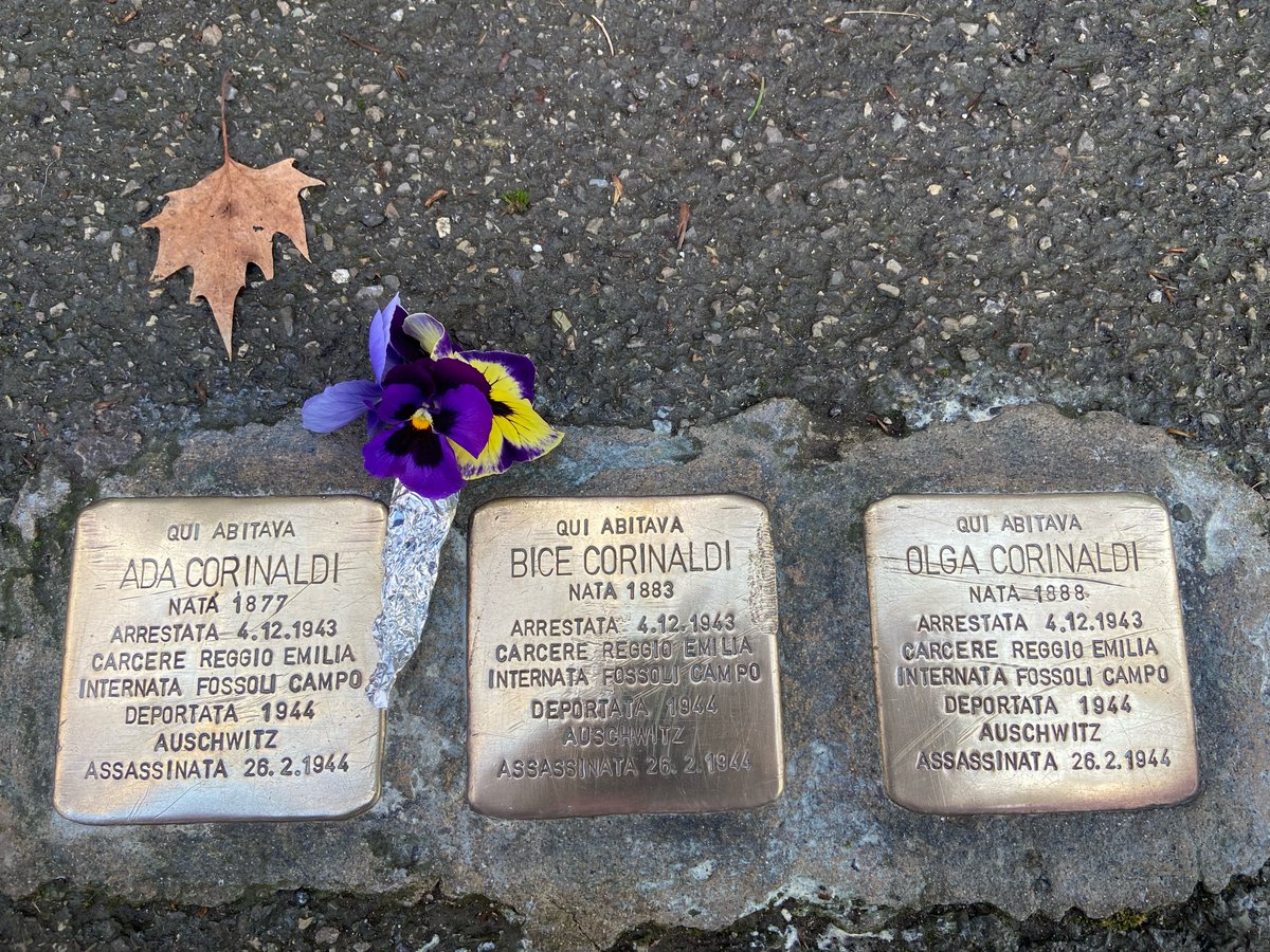 Anche quest’ anno per ricordare che nella vita “tutti contano”…
Elisa Degani 

Grazie a Elisa per l'adozione delle pietre d'inciampo delle sorelle Corinaldi a Reggio Emilia