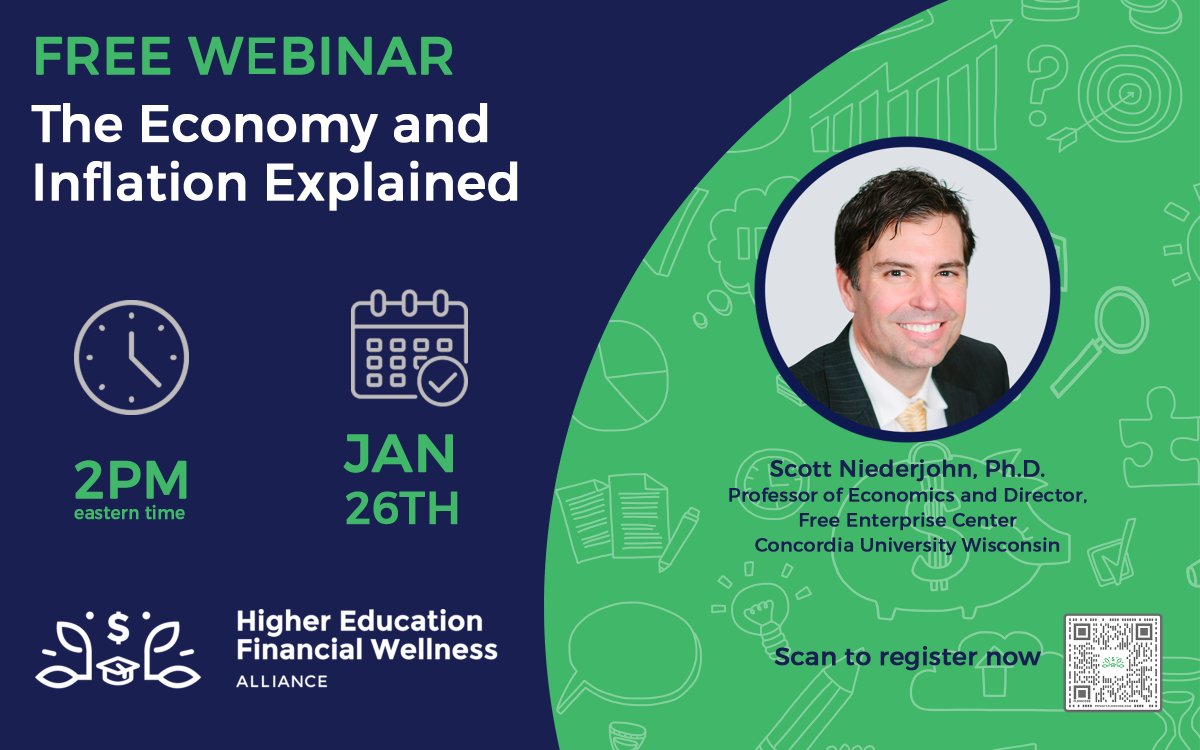 Free Webinar Today  - Join Dr. Scott Niederjohn for an informative hour of economic topics you feel like you should know, but were too afraid to ask. ow.ly/Utve50MBi33