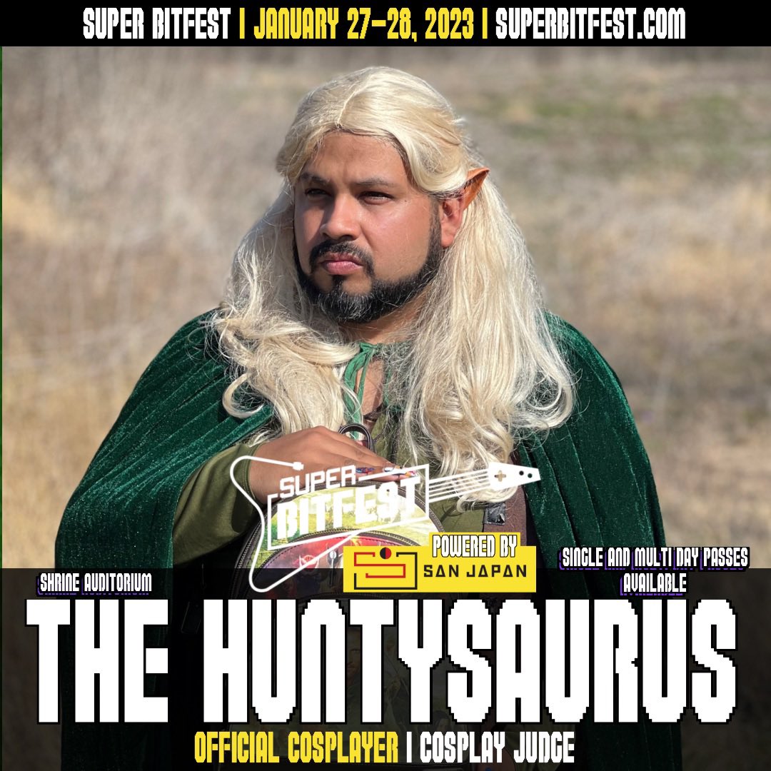 ***Cosplayer Announcement*** 
Please welcome the legendary Huntysaurus to Super Bitfest! 
Uriel Diaz aka Uriel / Queer/ Latinx/ Disney, is self proclaimed Disney adult and content creator with over 23k followers on Instagram and over 230k follows on tiktok! #cosplay #superbitfest