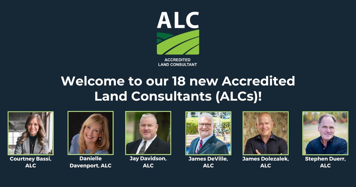 RLILand's tweet photo. These 18 land professionals represent the elite in land, with the highest education and experience to better serve the consumer. Congrats on your achievement! (If one of these ALCs is a connection, tag &amp; congratulate them in the comments!) https://t.co/K5VfPrPf8O