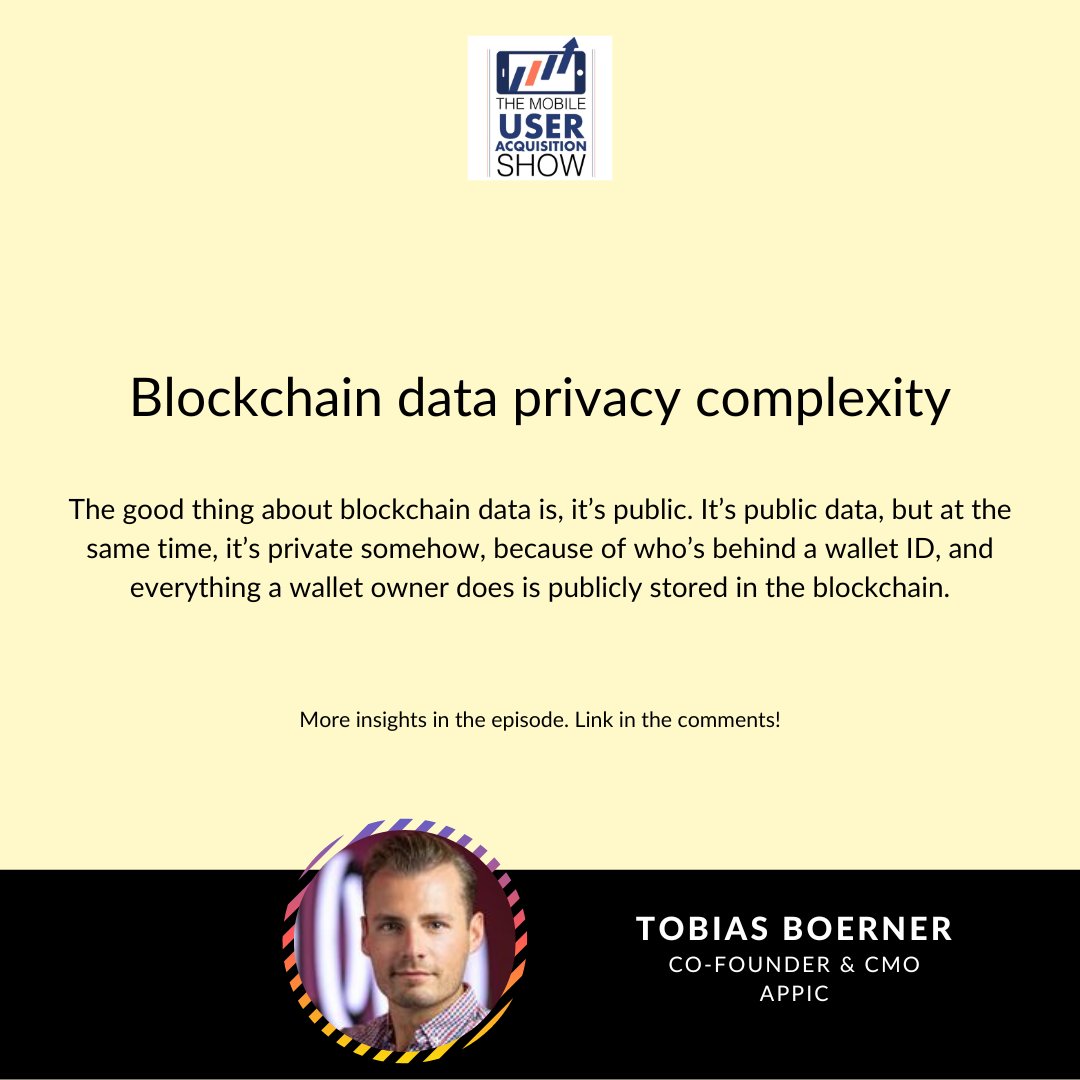 It is a marketing aphorism to reach your customers where they are, at the moment they need your product.

Tobias Boerner of Appic talks of blockchain, where identities are protected but transactions are not. Granular targeting becomes possible.

More: mobileuseracquisitionshow.com/episode/blockc…