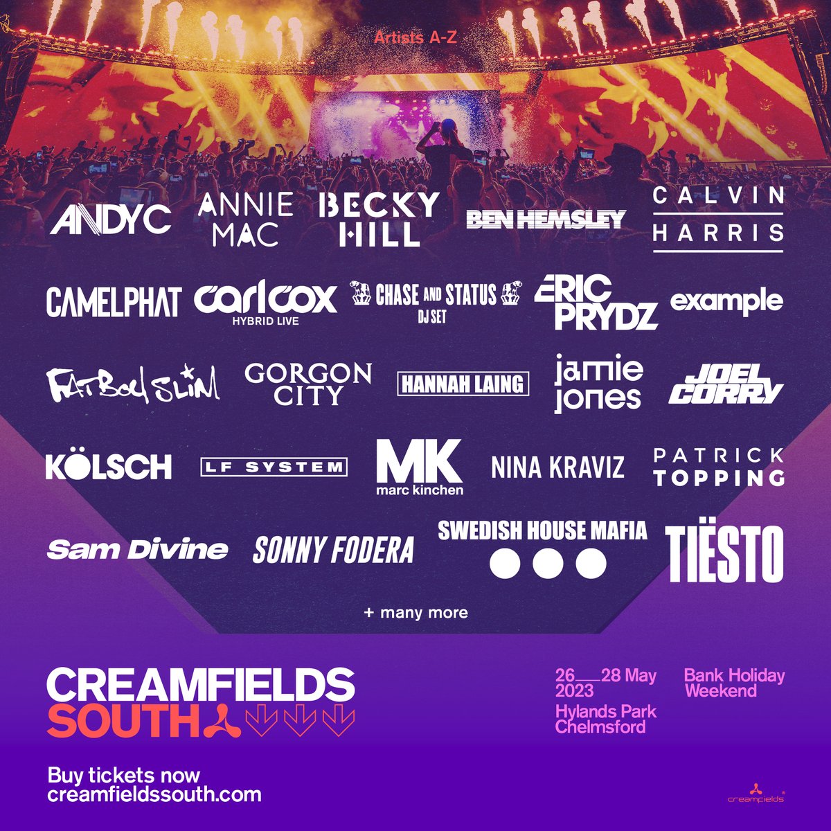 Further news today from Slam Dunk and Creamfields South!