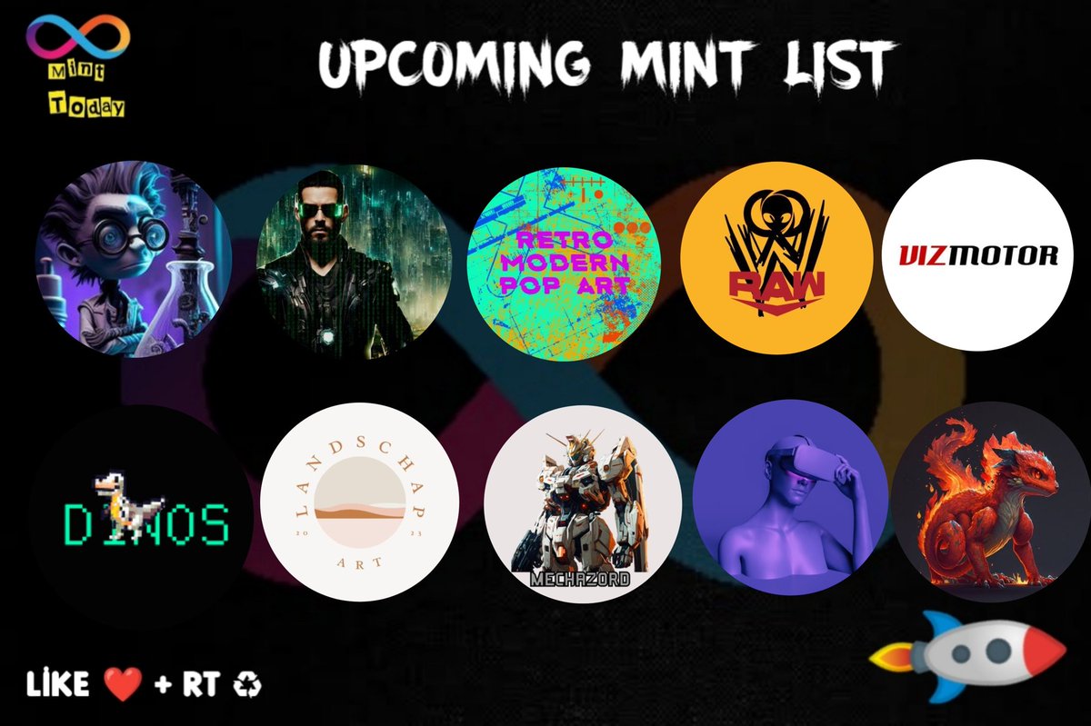 ICPMintToday's tweet photo. Upcoming Mint List #ICP 🚀

🛸27/01 🚀

@vizmotor
@Gamer1Epic
@RetroModernPop
@os_communion
@xSkApOnEx

🛸28/01 🚀

@Gamer1Epic
@LandschapArt
@fleshlynft
@metators
@Rikulabs

Launchpad @EntrepotApp 

❤ &amp; Rt

#DFINITY #ICPMINTTODAY #NFT #NFTCommunity $ICP #ICPUSDT #nftcollectors https://t.co/UaQr5ZZqDy
