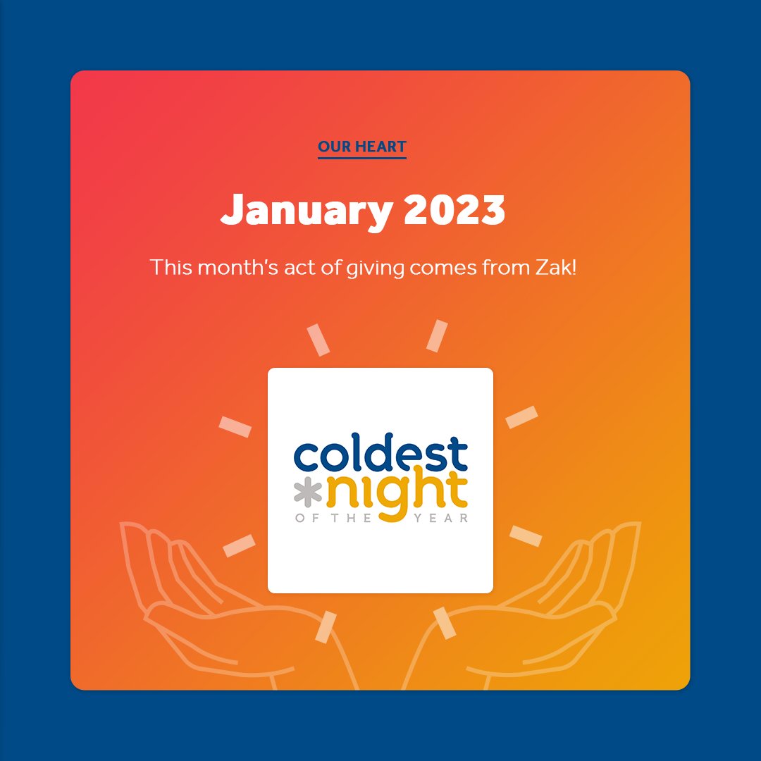 The Coldest Night of the Year is a family-friendly walk to raise money for local charities serving people experiencing hurt, hunger, and homelessness. For Zak's charity this month, he chose to sponsor a local team in their efforts on the CNOY, Elora House. digitalchaos.ca/heart/