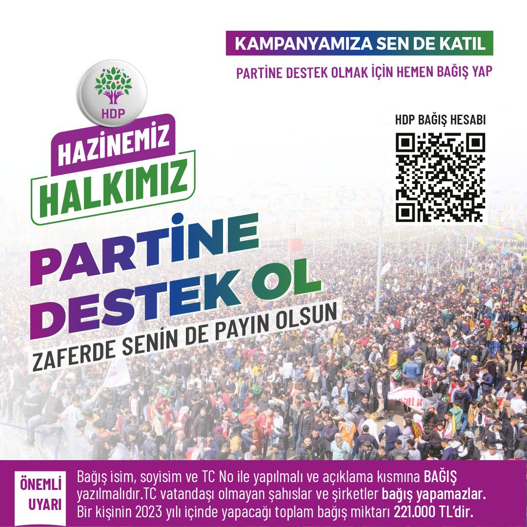 Sidarmer1's tweet photo. Partimize sahip çıkıyoruz, sahip çıkmakta katkınız da olsun, kazanacak olan HDP 'dir.
Kazanacak olan halkımızdır.
#HazinemizHalkımız https://t.co/WDEnMeu3Gu