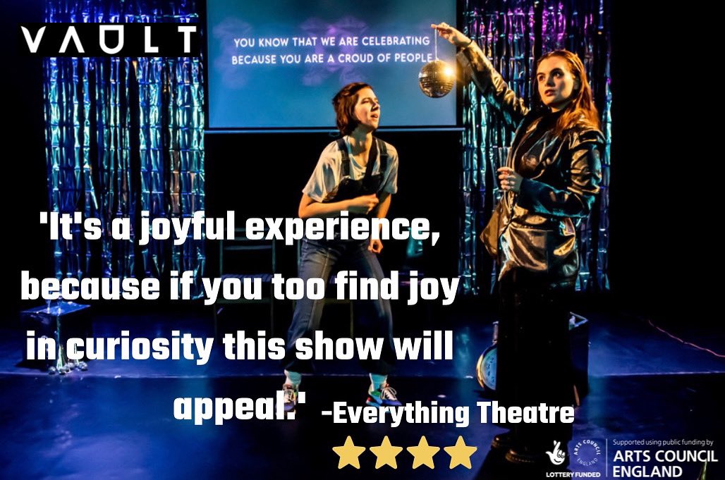 notgodcomplex's tweet photo. two more nights to catch this at VAULT Festival!

https://t.co/mX4wrXxJJC (use code TIM3 for tickets tonight!) 

Thank you @EveryTheatre for your review!

this project is supported using public funding by the National Lottery through Arts Council England

📸 by @lidiacrisafulli https://t.co/B4OMVrbW1w