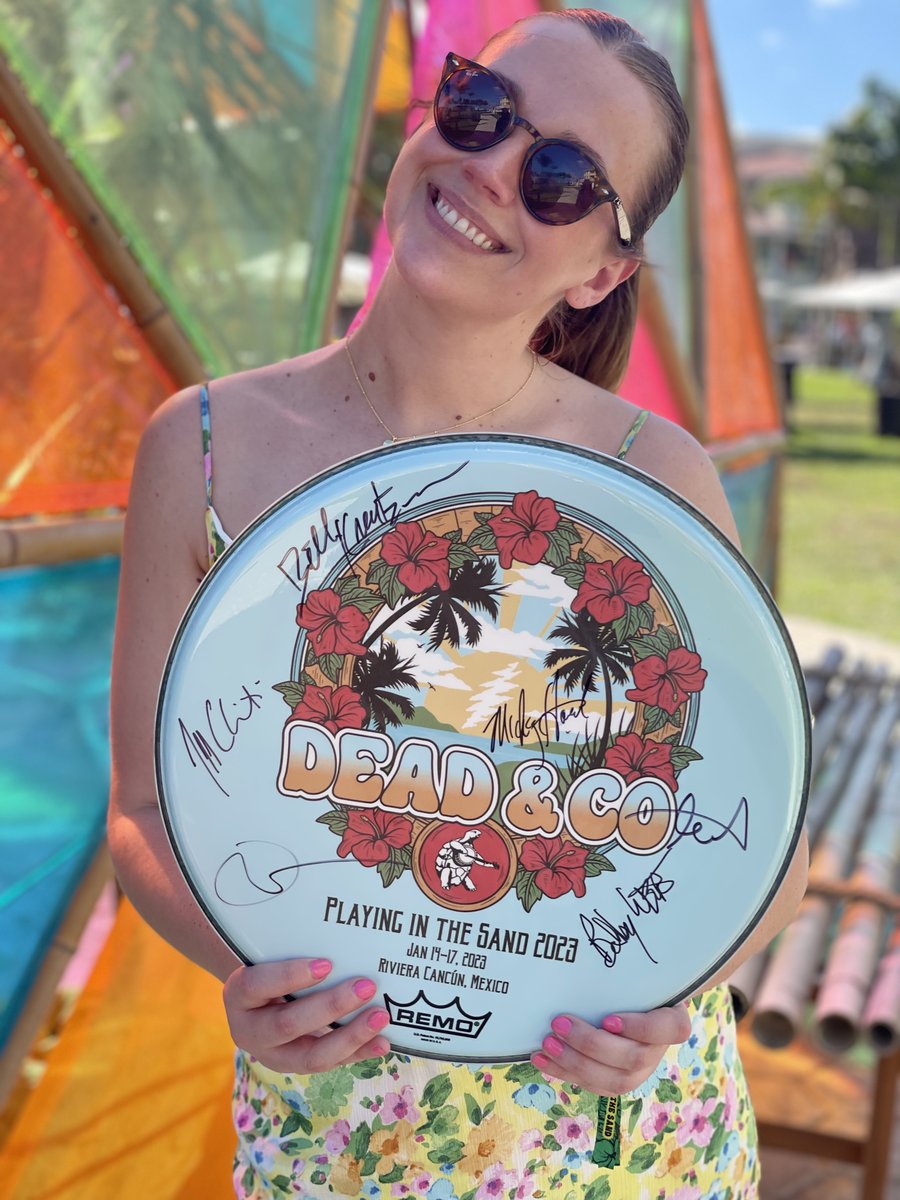 HeadCountOrg's tweet photo. Nothin' left to do but smile, smile, smile after a great weekend with our pals @deadandcompany playing live on the Rivera Maya, Mexico. We hosted our annual charity auction featuring custom @DAngelicoNY guitars and @remopercussion drumheads that raised over $160,000! https://t.co/Pq1uwG6mfy