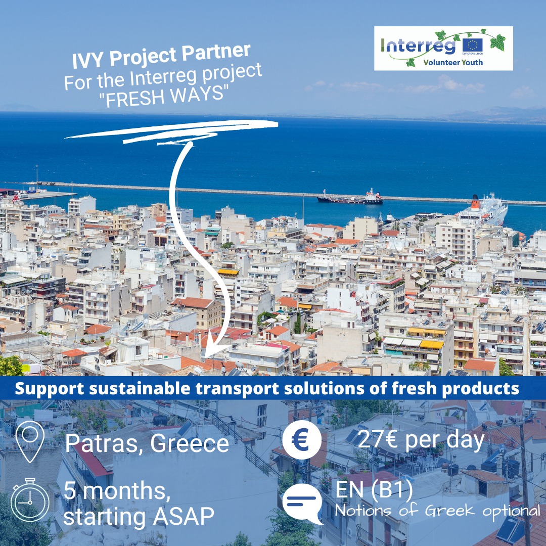 interreg_fresh's tweet photo. ๐ฃ IVY Project Partner for the Interreg project "FRESH WAYS".
๐ฏThe volunteer will support the activities of the project on green transport of fresh products.
๐More info: https://t.co/JwEOjaTz5F
#GreeceItaly #Interregproject #EUprojects #Freshways #Interregfreshways https://t.co/DHUtzr1iBp