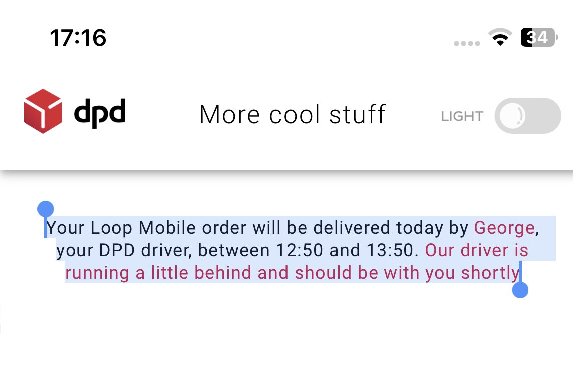 Steven_Neal_'s tweet photo. @DPDgroup_news err running a little behind? It’s 3 1/2 hours late - what a waste of a day being at home waiting for a delivery that never came https://t.co/dnVF6WSA1E