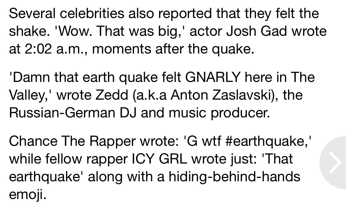 Earthquake coverage in LA.