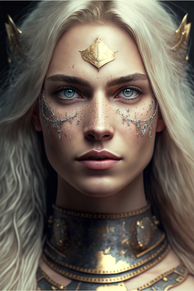 Web3_Salim's tweet photo. 2/ Meet Freya The War Queen.

https://t.co/KtIr9eiZBG

Freya was a fierce and powerful warrior of the medieval era. She was known for her unmatched skill in battle and her unshakable courage in the face of danger. 
#digitalart #aiartist #digitalportrait #NFTCommunity https://t.co/ANMG71hF9H