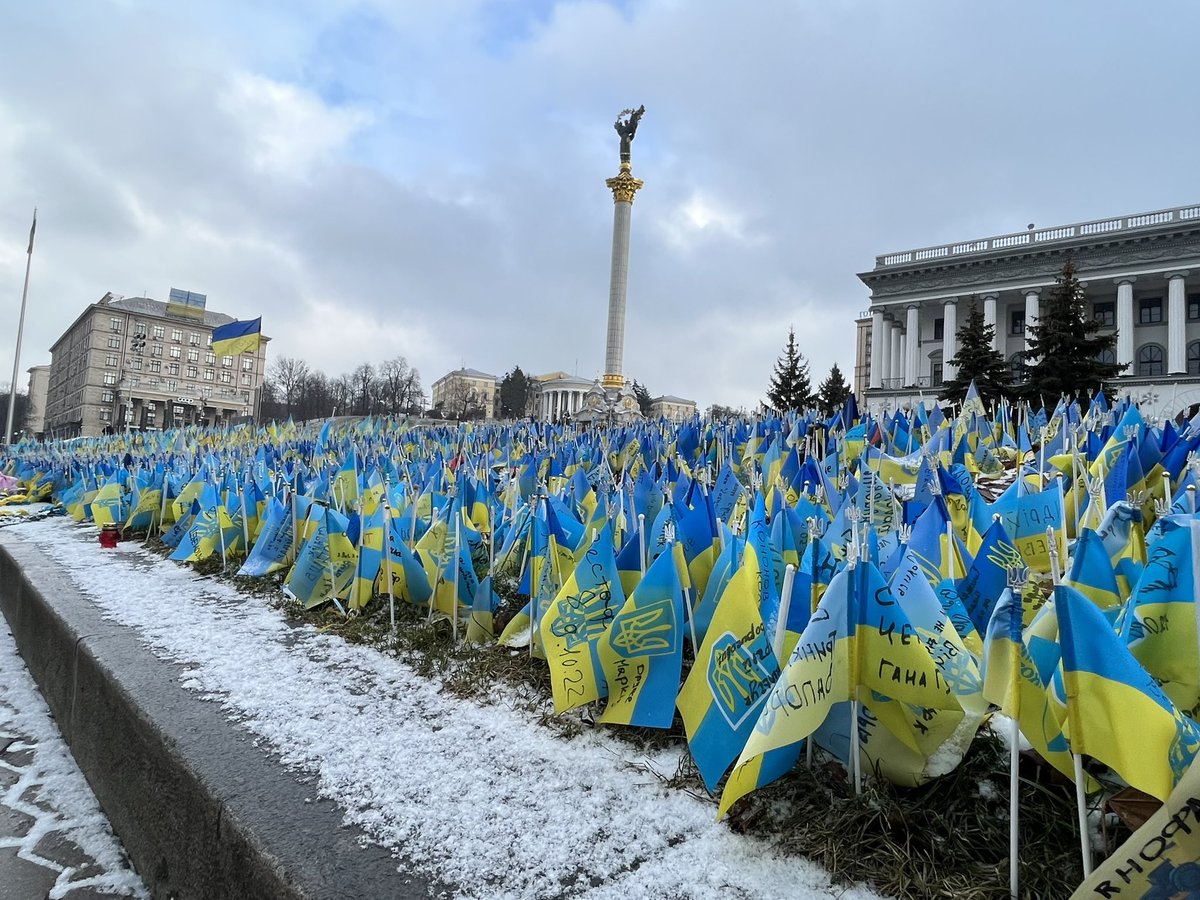 Each flag remembers someone killed by putin. #StandWithUkraine