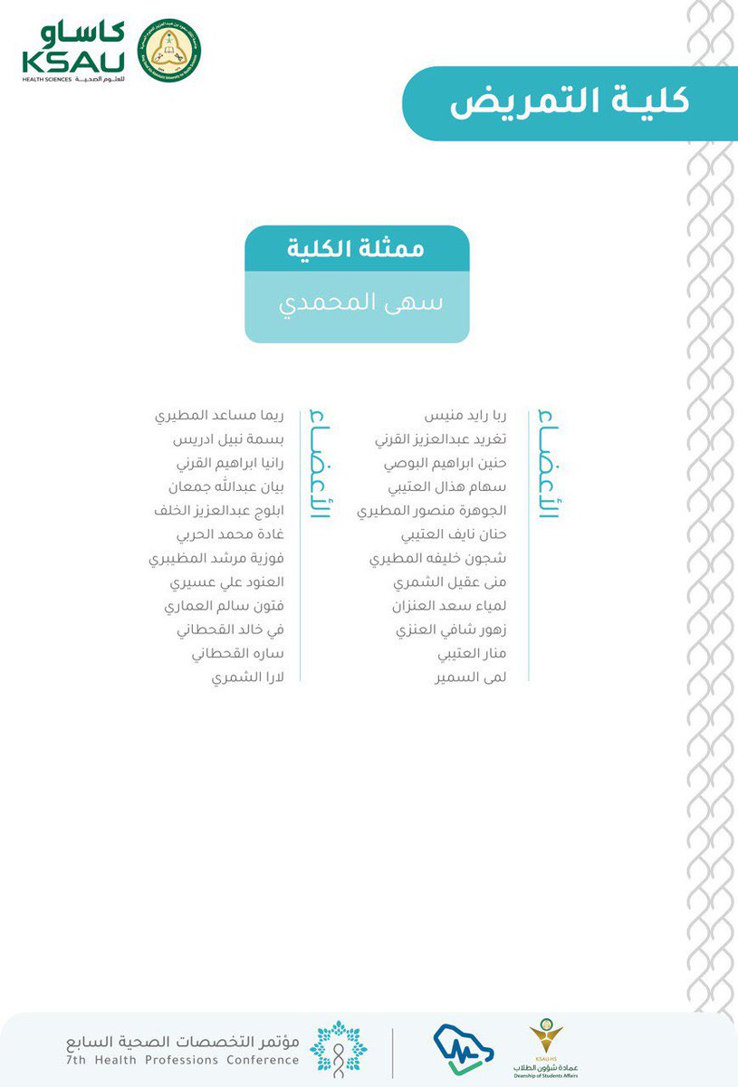 ksau_events's tweet photo. ممثلي الكليات وأعضاء الفرق 

#مؤتمر_التخصصات_الصحية_السابع |  #HPC7 https://t.co/EKqwNSCj1W