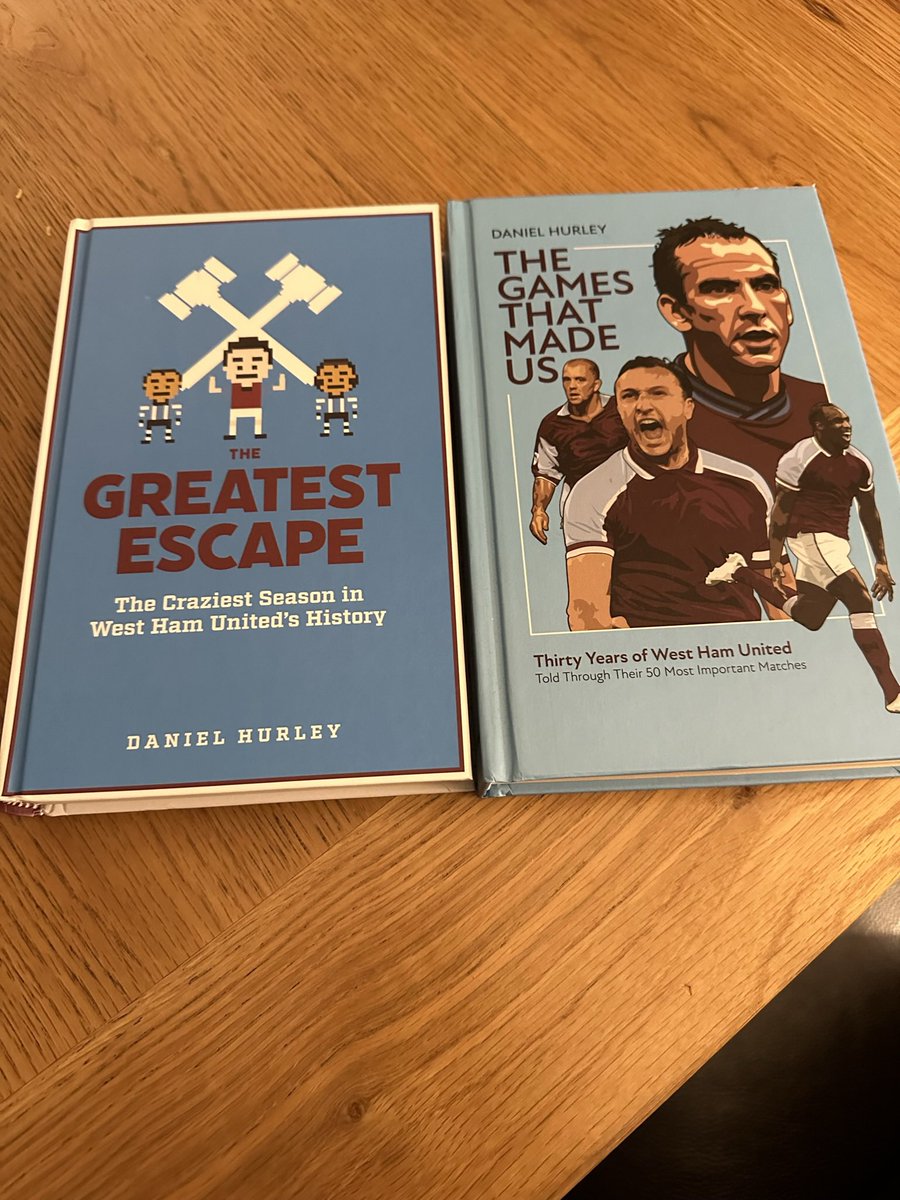 Great to receive my 2nd greatest escape book today. First one is in Spain! Can’t recommend there’s 2 books enough, great memories and we’ll written by @DHurleybooks looking forward to the next one #westham #westhamway
