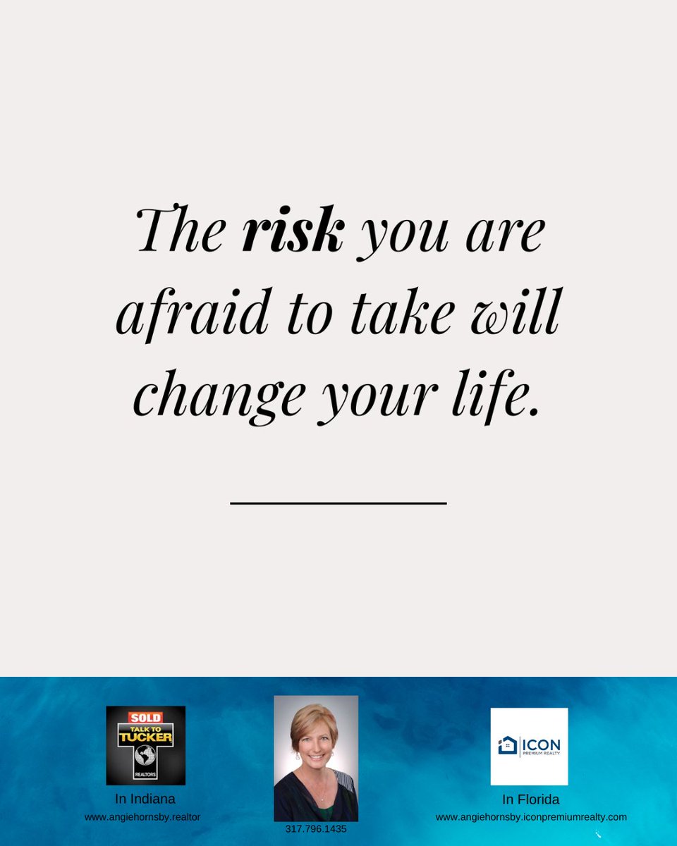 Angie46143's tweet photo. Don't let fear stand in the way of you accomplishing your dreams! 

Take a risk, do the hard things, be uncomfortable! It is in those moments that you begin down the path toward changing your life.

#QuoteOfTheDay #Inspirational #Uplifting #RiskTaker https://t.co/rsKywWUTEa