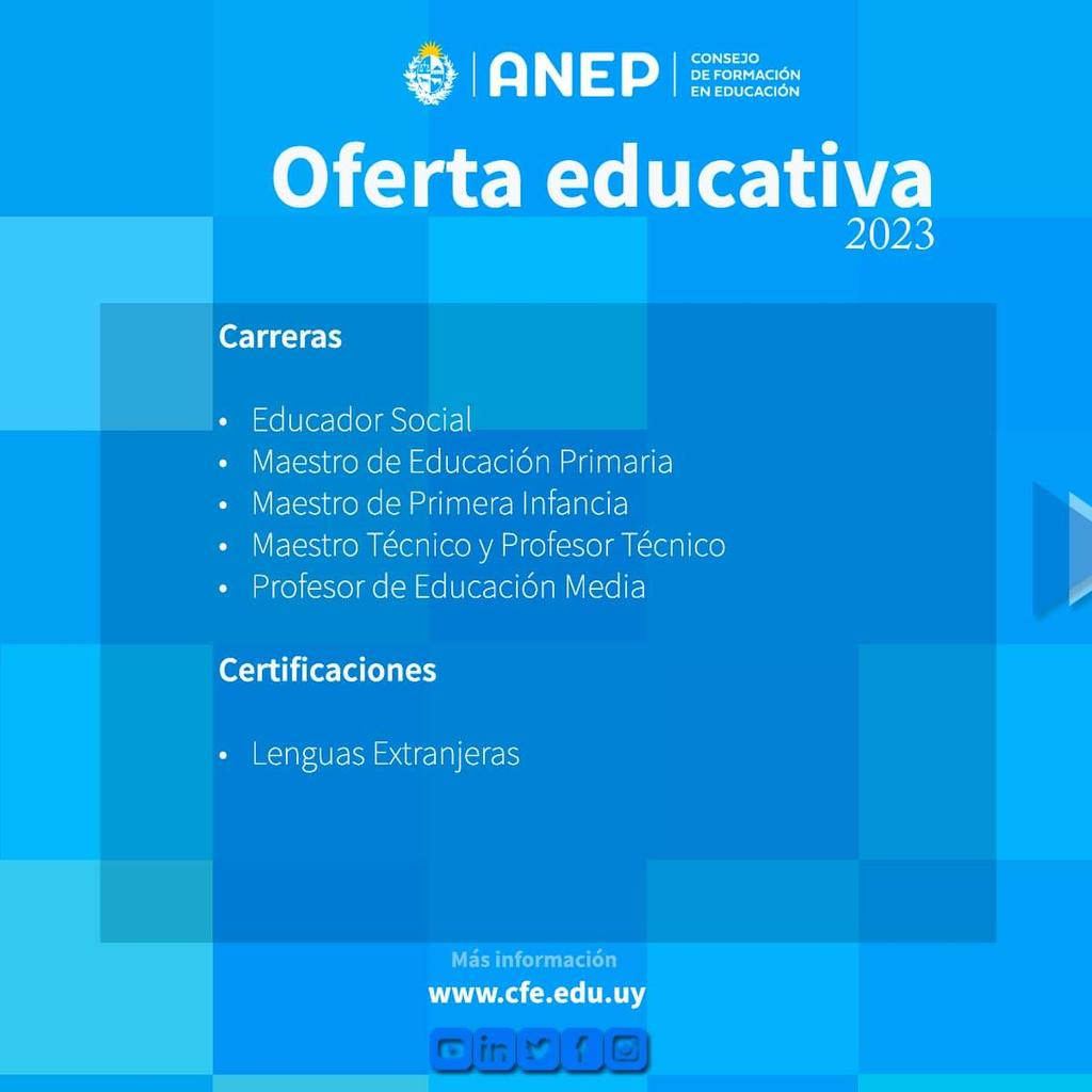 cfe_anep's tweet image. 📋 Inscripciones online: sge.cfe.edu.uy

Información sobre inscripciones y oferta educativa: 
cfe.edu.uy/index.php/info…

❓️ Consultas: Bedelía Estudiantil 
📩 bedelia@cfe.edu.uy  📞 2900 5876 Int. 251 y 252.

#CulturaCFE