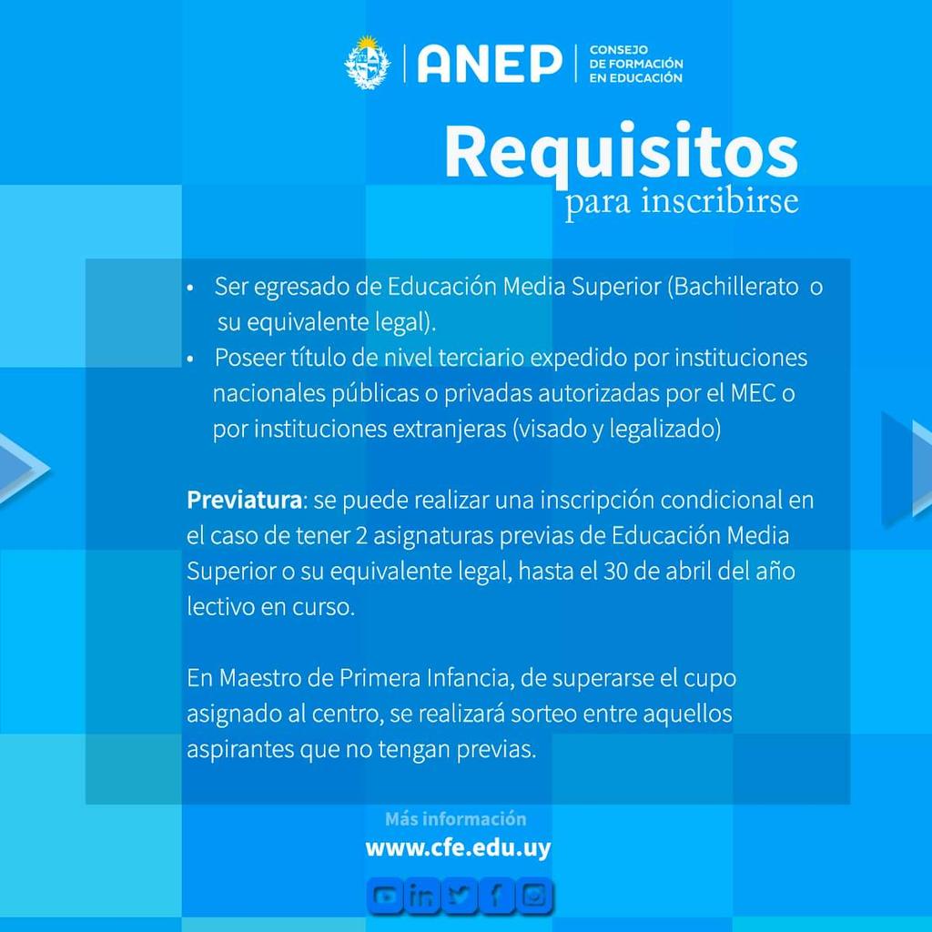 cfe_anep's tweet image. 📋 Inscripciones online: sge.cfe.edu.uy

Información sobre inscripciones y oferta educativa: 
cfe.edu.uy/index.php/info…

❓️ Consultas: Bedelía Estudiantil 
📩 bedelia@cfe.edu.uy  📞 2900 5876 Int. 251 y 252.

#CulturaCFE