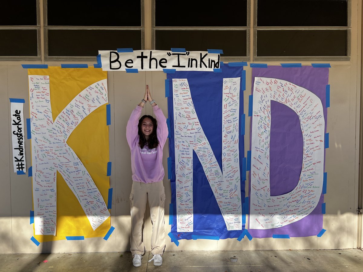 AEWrightMS's tweet photo. Every student at AEW represented with their name written in a letter! Be the "I" in KIND! #aewms #lvusd #GreatKindnessChallenge #kindnessforkate https://t.co/18RctjFWdD