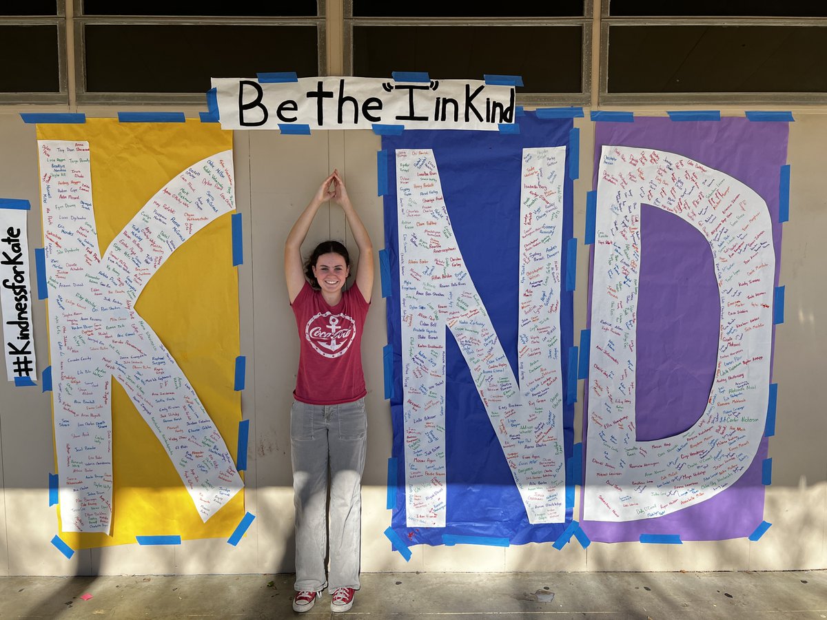AEWrightMS's tweet photo. Every student at AEW represented with their name written in a letter! Be the "I" in KIND! #aewms #lvusd #GreatKindnessChallenge #kindnessforkate https://t.co/18RctjFWdD