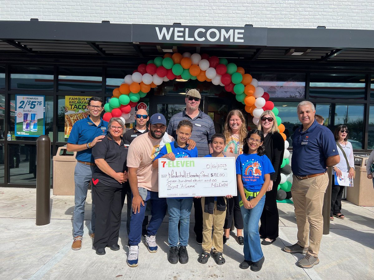 Thank you @7eleven for having us at your grand opening and presenting us with a check! We can’t wait to tell all our teachers to go visit!