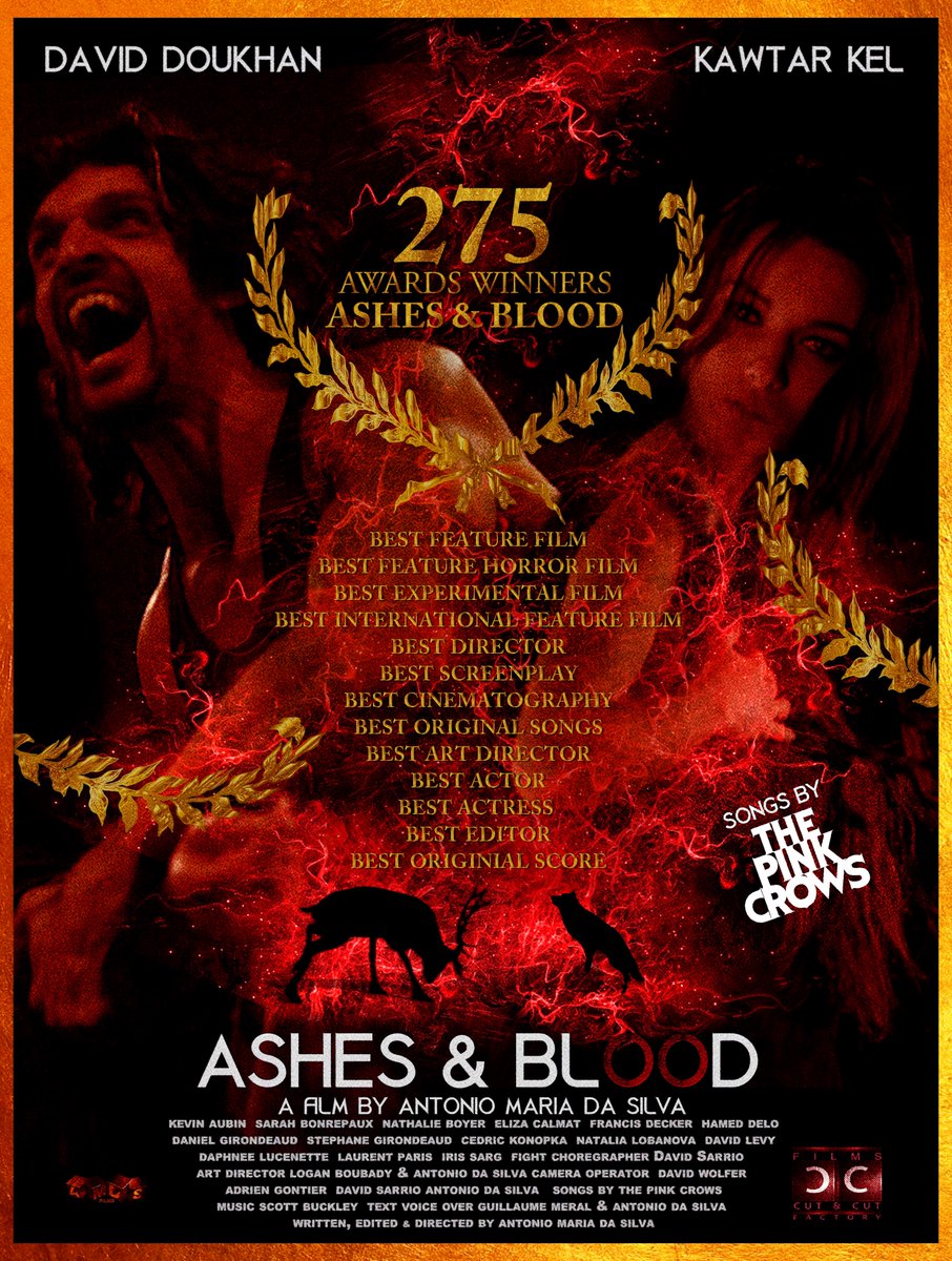 AMDSFILMS's tweet photo. Amazing news!😱😱😱 275 AWARDS WINNERS for my feature film ASHES &amp; BLOOD in festivals around the world 😱, the number is crazy. the incredible adventure continues   via @FilmFreeway https://t.co/e9ooJ6VZ1s