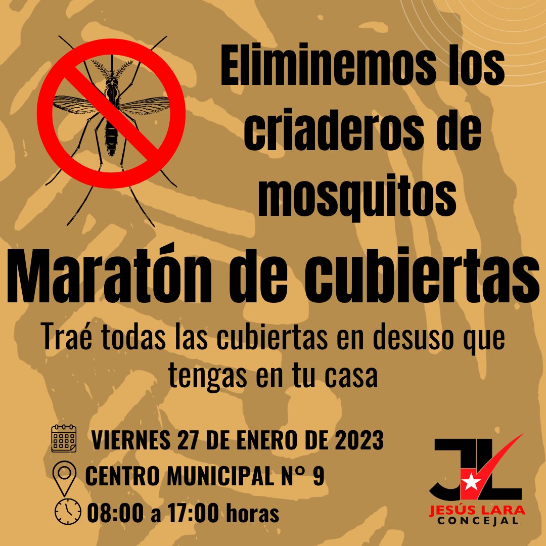 JesusLaraPy's tweet image. 🦟 Estamos enfrentando en Asunción y Central una amenaza muy peligrosa.

🚫 Ponerle un alto requiere del compromiso de cada ciudadano.

🏛️ Traé mañana tus cubiertas usadas.

⚠️ Revisá tu patio y eliminá cualquier potencial criadero de 🦟

#JesúsLaraConcejal🇦🇹
#ZeballosCueAvanza