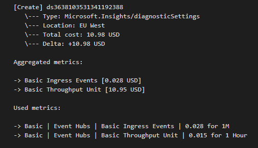 Ahh, finally added inferring cost for Diagnostic Settings in <a href="/aceazurecost/">Azure Cost Estimator</a>. Now, depending on the configuration, it'll be possible to automatically include additional cost for #Azure Log Analytics, Storage Account or Event Hub.
