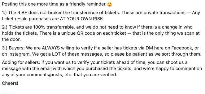 The 2023 #RIBrewFest is 100% sold out. Here's an important note on ticket resale!
