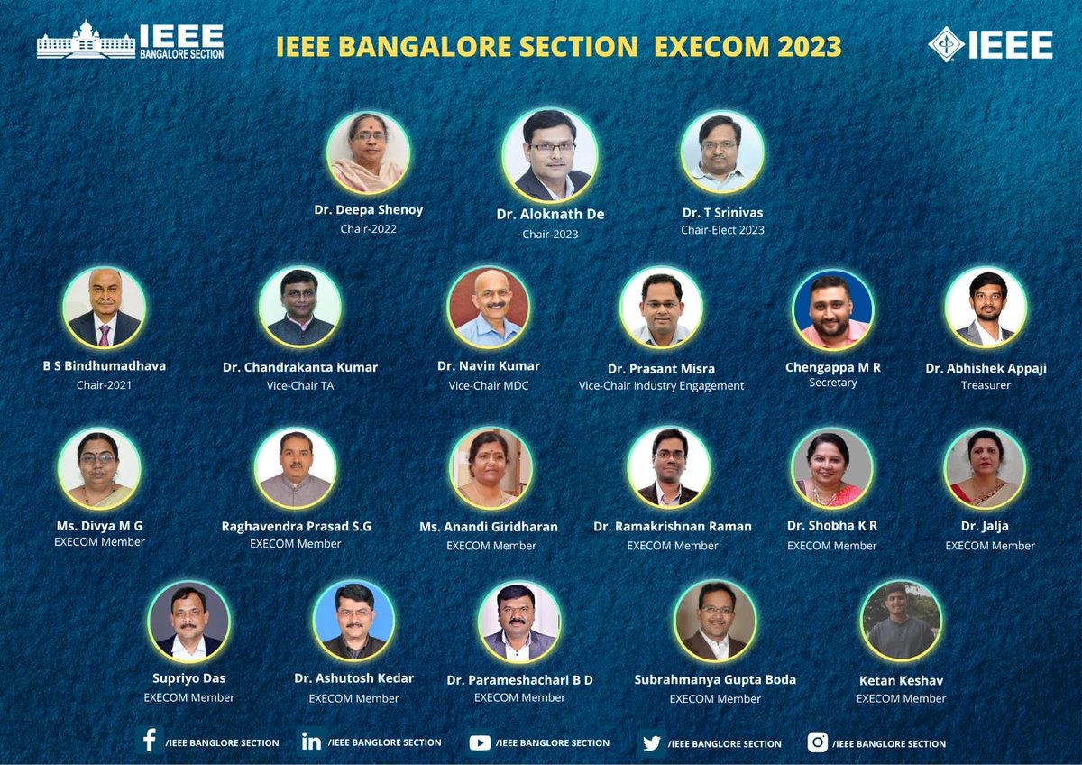 ieee_section's tweet image. Greetings from the IEEE Bangalore section. Here we welcome the new Execom for the year 2023. With new ideas, new thoughts let&apos;s create the new dimension of possibility and knock the power of community!
