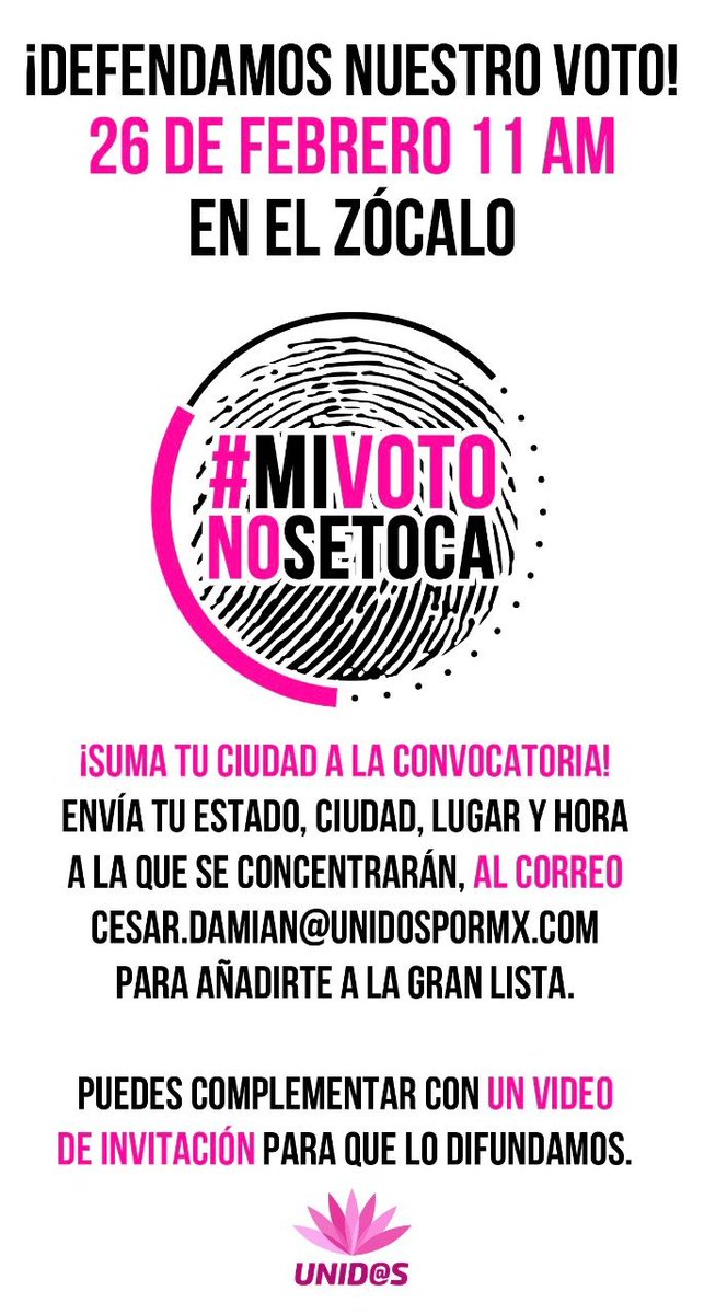 FCNjuvenil's tweet image. Las y los jóvenes tenemos una cita para la defensa de nuestra Democracia, este Domingo 26 de Febrero a las 11am en el Zócalo de la CDMX y los zócalos de la ciudades que se siguen sumando !!
Nuestro Futuro Democrático no sé toca
#MiVotoNoSeToca
#JovenesAlFrente #Unid@s