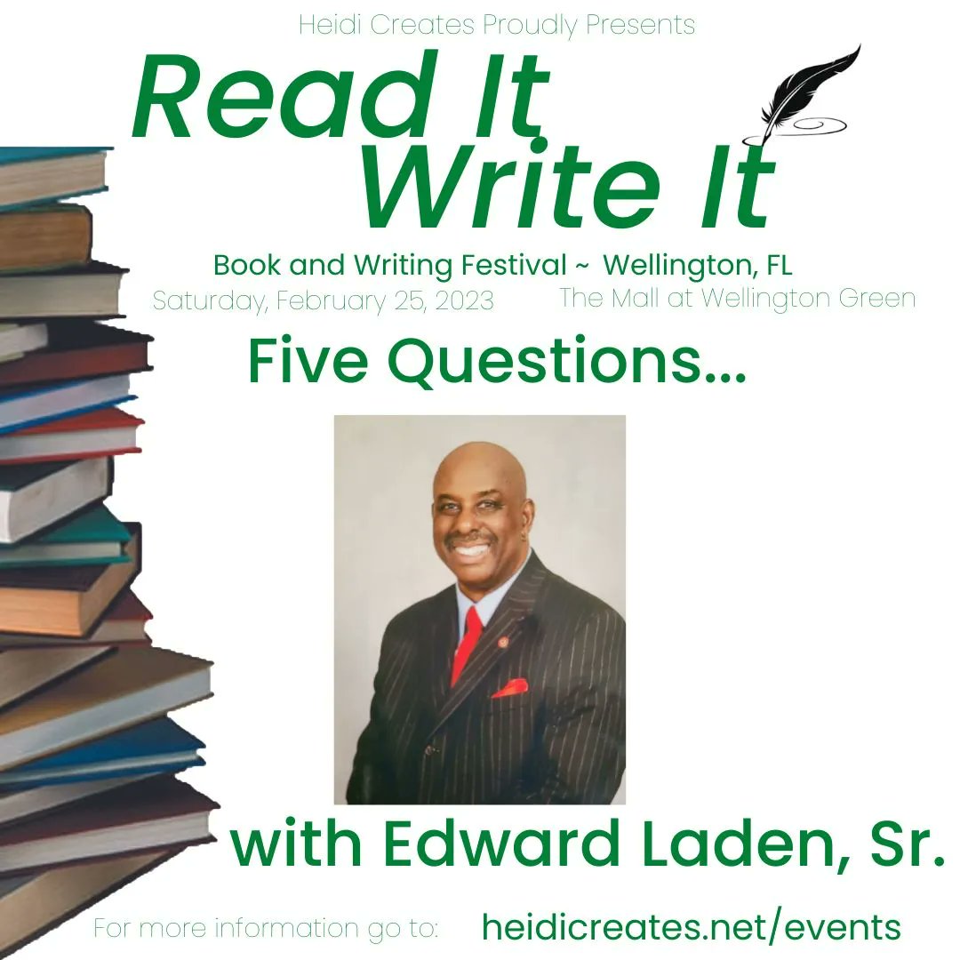 readitwriteitfl's tweet image. It&apos;s Five Questions with thriller author, Edward Laden, Sr. #books  #bookfestival #readitwriteitbookfest2023 #author #guestauthor #writer #southflorida #WellingtonFl #SouthFlorida #palmbeachculture #bookfestival #palmbeachcounty #writing #florida