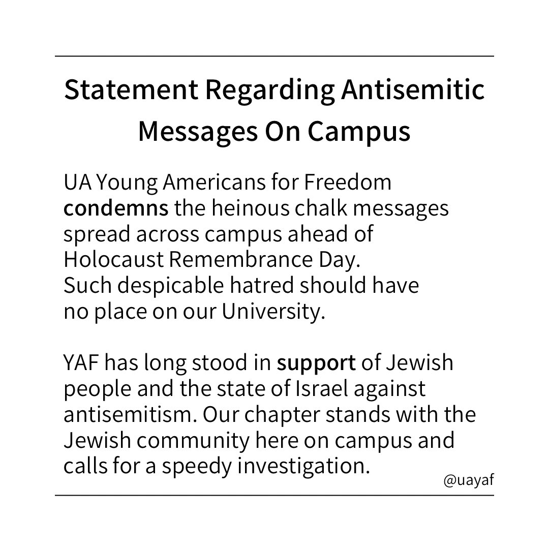 University of Alabama YAF tweet media