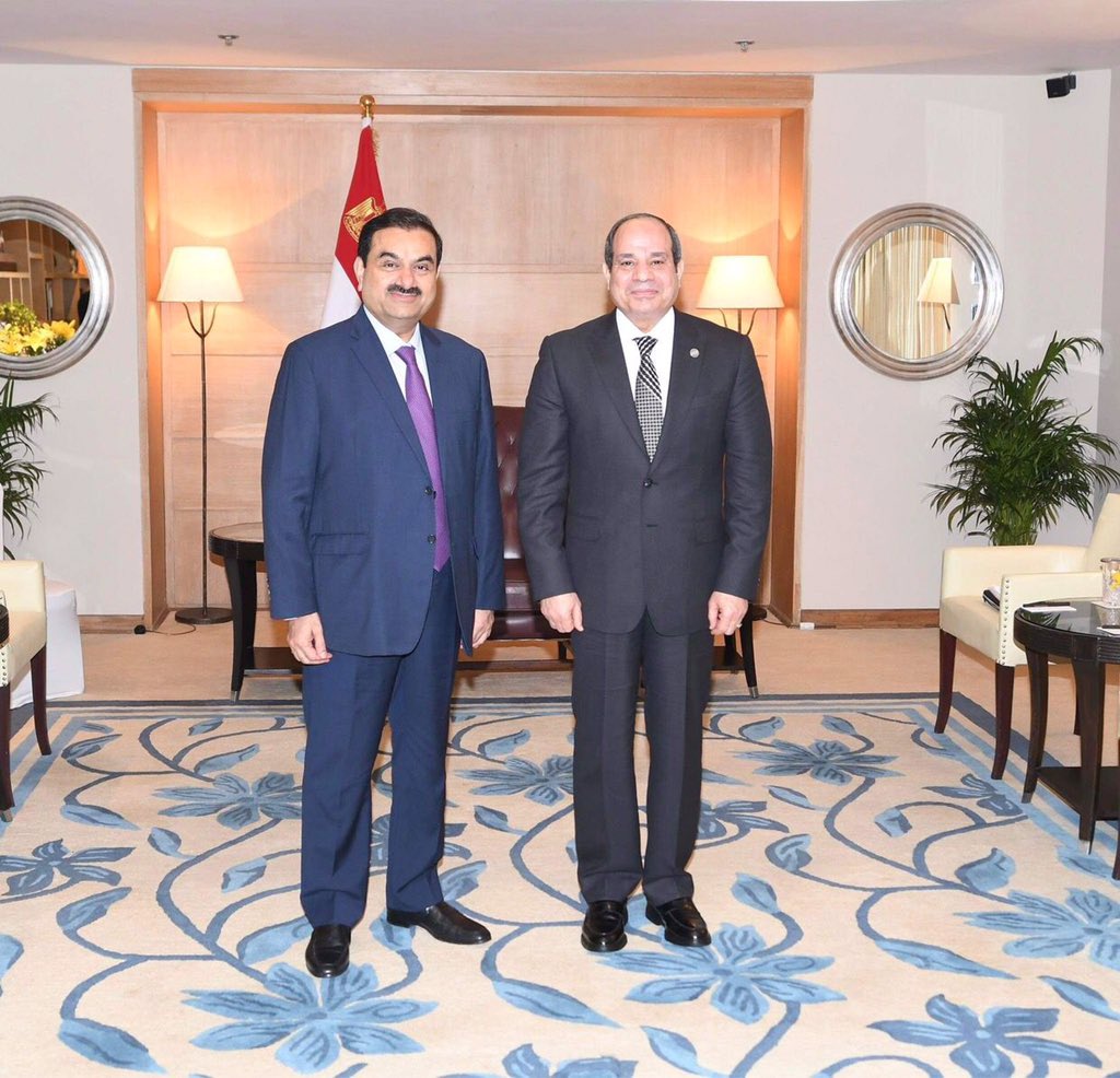 gautam_adani's tweet image. An honour to have met HE President Sisi and his ministers on his visit to India and hear from him about his ambitious development plans for Egypt. Great possibilities in the Ports and Logistics, Energy and Digital sectors. We look forward to engaging. @AlsisiOfficial @MfaEgypt