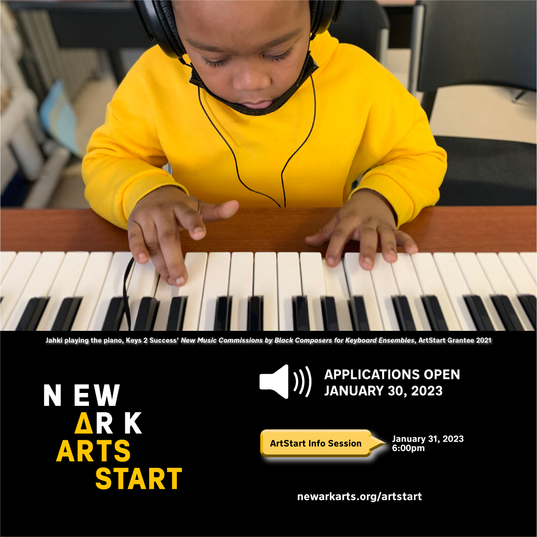 Hey #NEWARK! @newark_arts ArtStart opens on January 30th! Get your questions answered at the ArtStart Zoom Info Session on Tuesday, January 31, 2023. This session is mandatory for first-time applicants and will be recorded.

REGISTER: eventbrite.com/e/artstart-202…

#NewarkArts