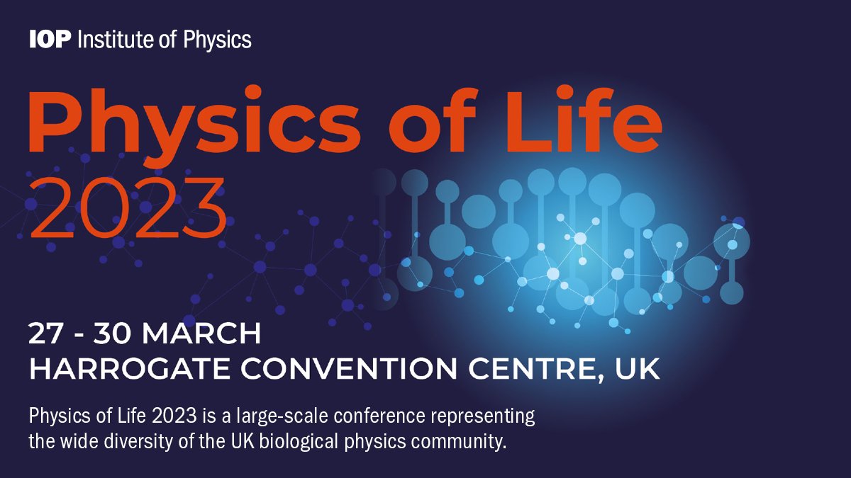 Thank you to everyone who has already submitted an abstract for Physics of Life 2023. We have been delighted with the response to the call, and already have 350 submissions! It’s not too late to contribute, visit the website before 23:59 GMT tonight at iop.eventsair.com/physics-of-lif…