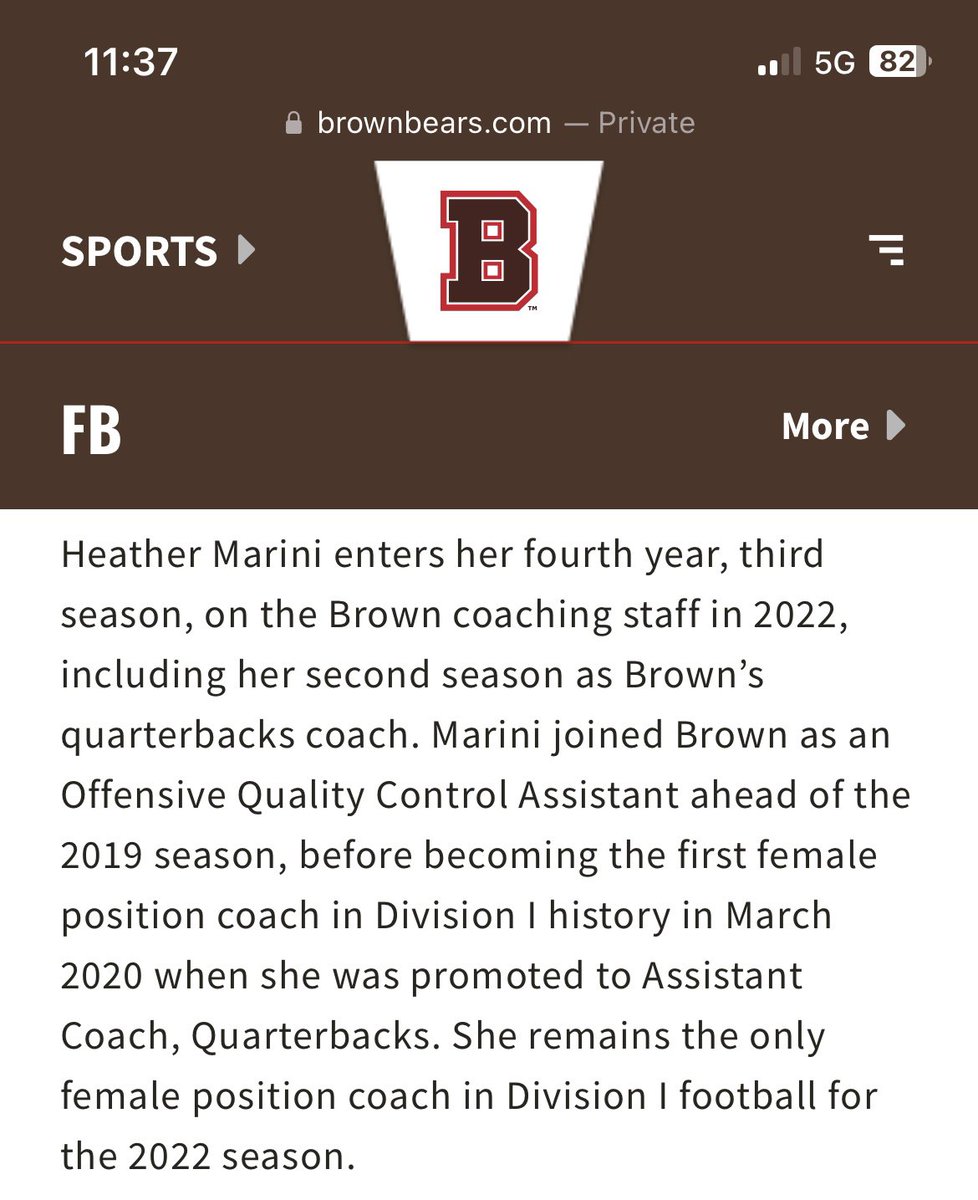 MaVossNorN's tweet photo. I have met with a lot of coaches on behalf of our players at Lakeville North. Today I got to meet Coach Marini, QB coach, at Brown University. 1st female D1 position coach. North or None. https://t.co/ccPmnjth3a https://t.co/sTLXY1XfFc