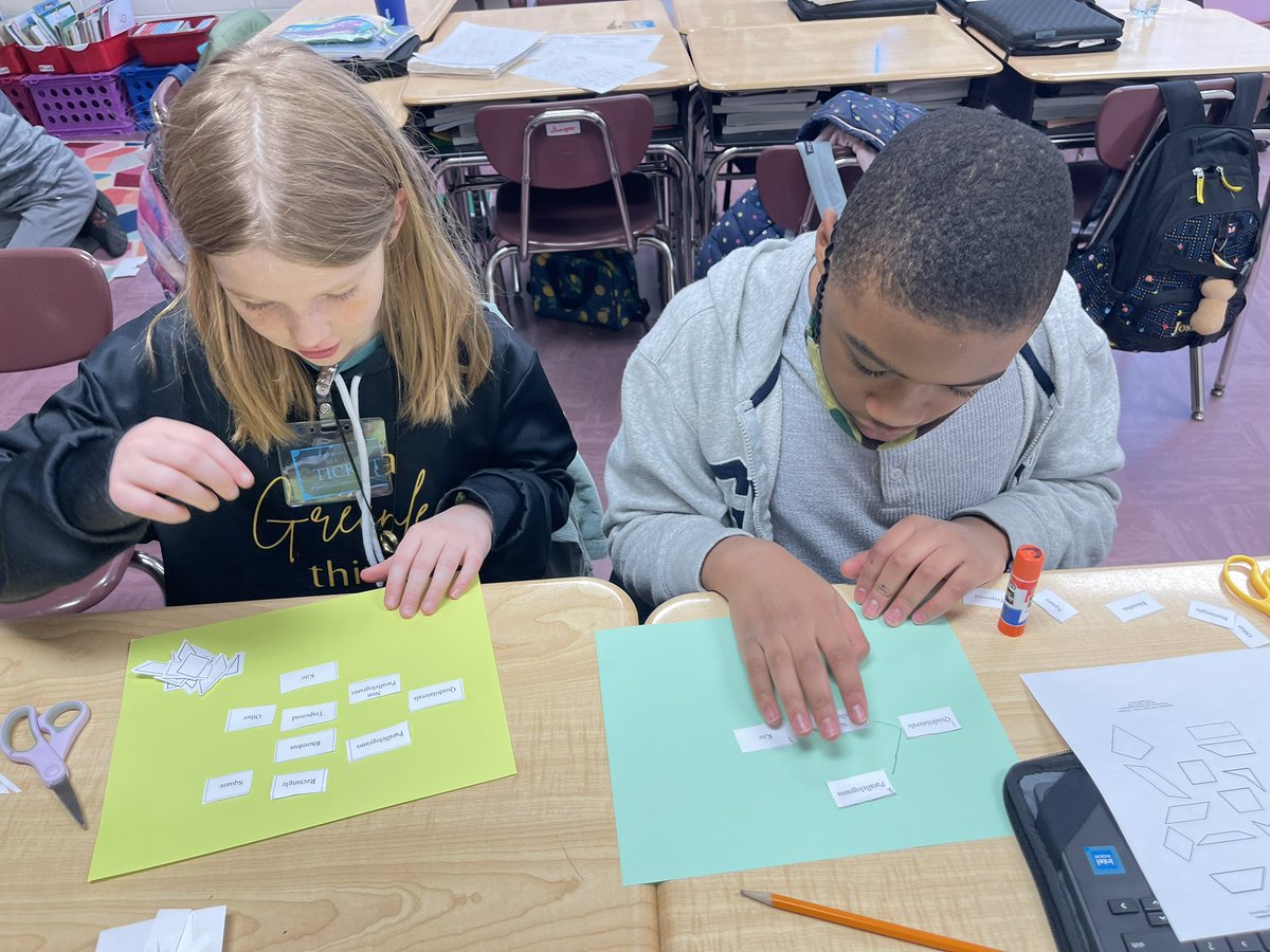 MrsJandherJCrew's tweet photo. Using our Math reasoning and vocabulary to create hierarchies in Geometry. @RCE_HCS #thrive #WeAreRacers https://t.co/PG3IMhRwg8