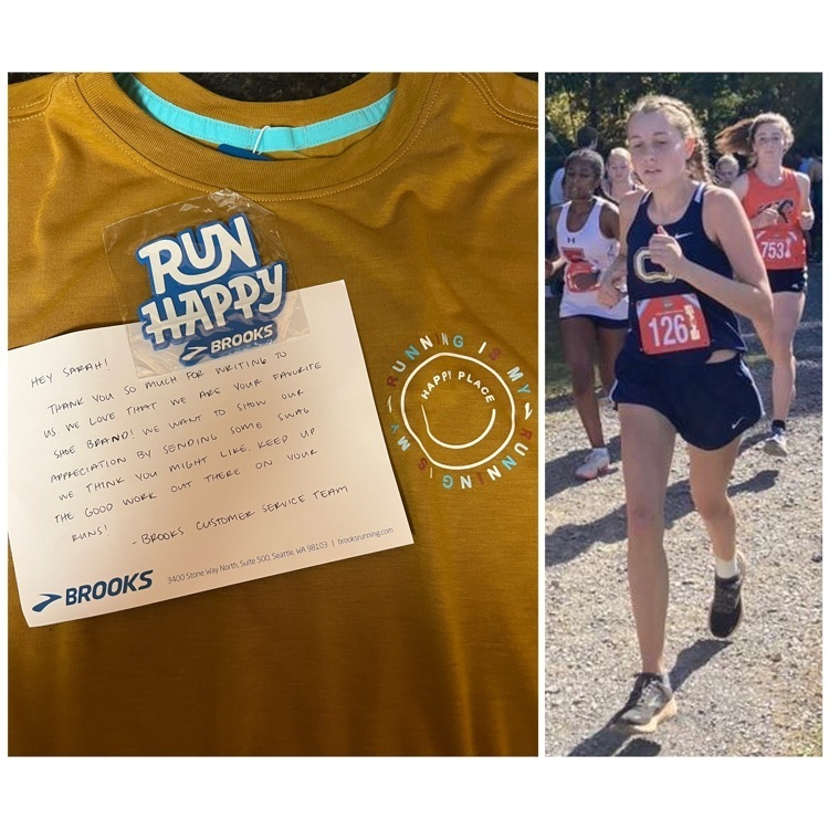 CCPSCCHS's tweet photo. Marketing student, Sarah Lane, was excited to hear from @brooksrunning after sending them a professional business letter about them being her favorite company. With their reply, they also sent her some awesome gear! #runhappy #runwithbrooks #culpeperhighschool #marketing https://t.co/rTgyBTqThe