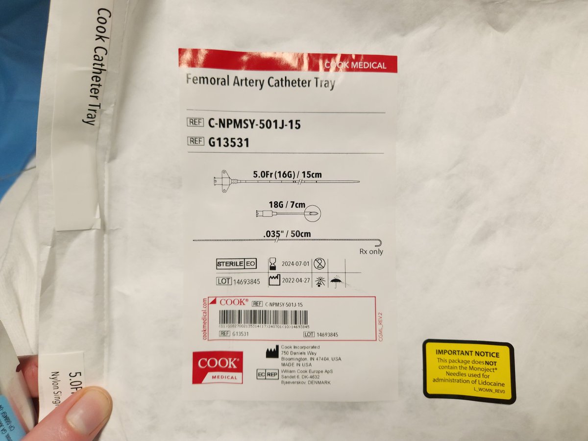 PaulDevlinMD's tweet photo. @rbarbosa91 Great post! French is not always the outer diameter, however. For vascular access sheaths, the 'French' refers to the inner diameter of the sheath, while for catheters, it refers to the outer diameter. Here is a photo of 5Fr arterial catheter going through a 5Fr sheath. https://t.co/JXzdGb70si