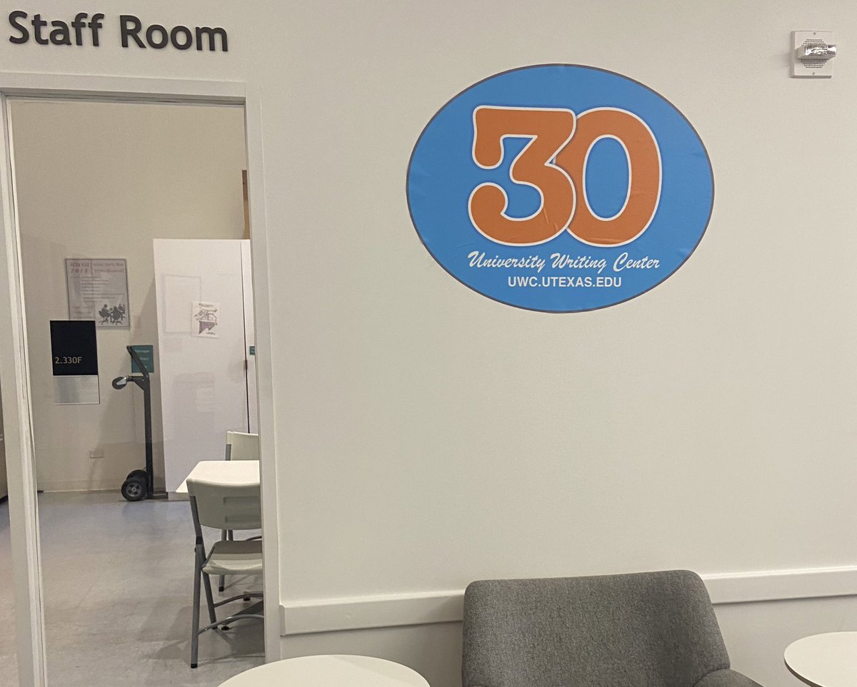 We hope that y’all have see the new decorations for the 30th anniversary of the UWC! If you haven’t you should make an appointment in-person or online at uwc.utexas.edu 😉