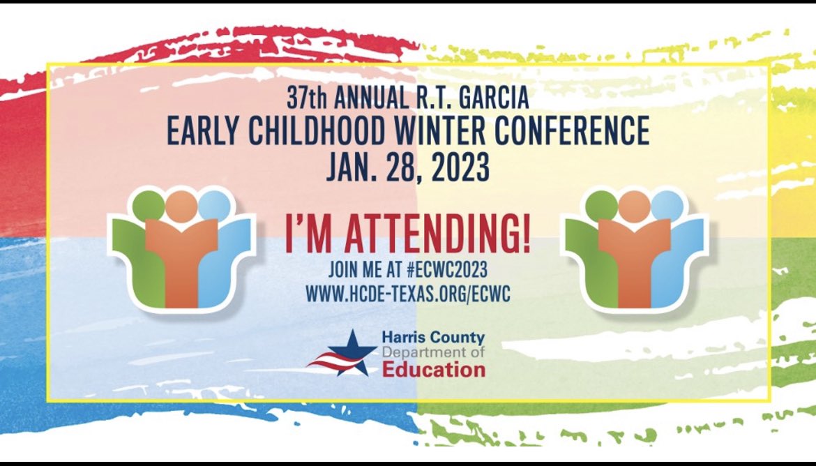 Carmen18106986's tweet photo. Are you attending the 37th Annual RT Garcia Early Childhood Winter Conference? I am!😃#ECWC2023 @NeffECC https://t.co/FVtkno8tln