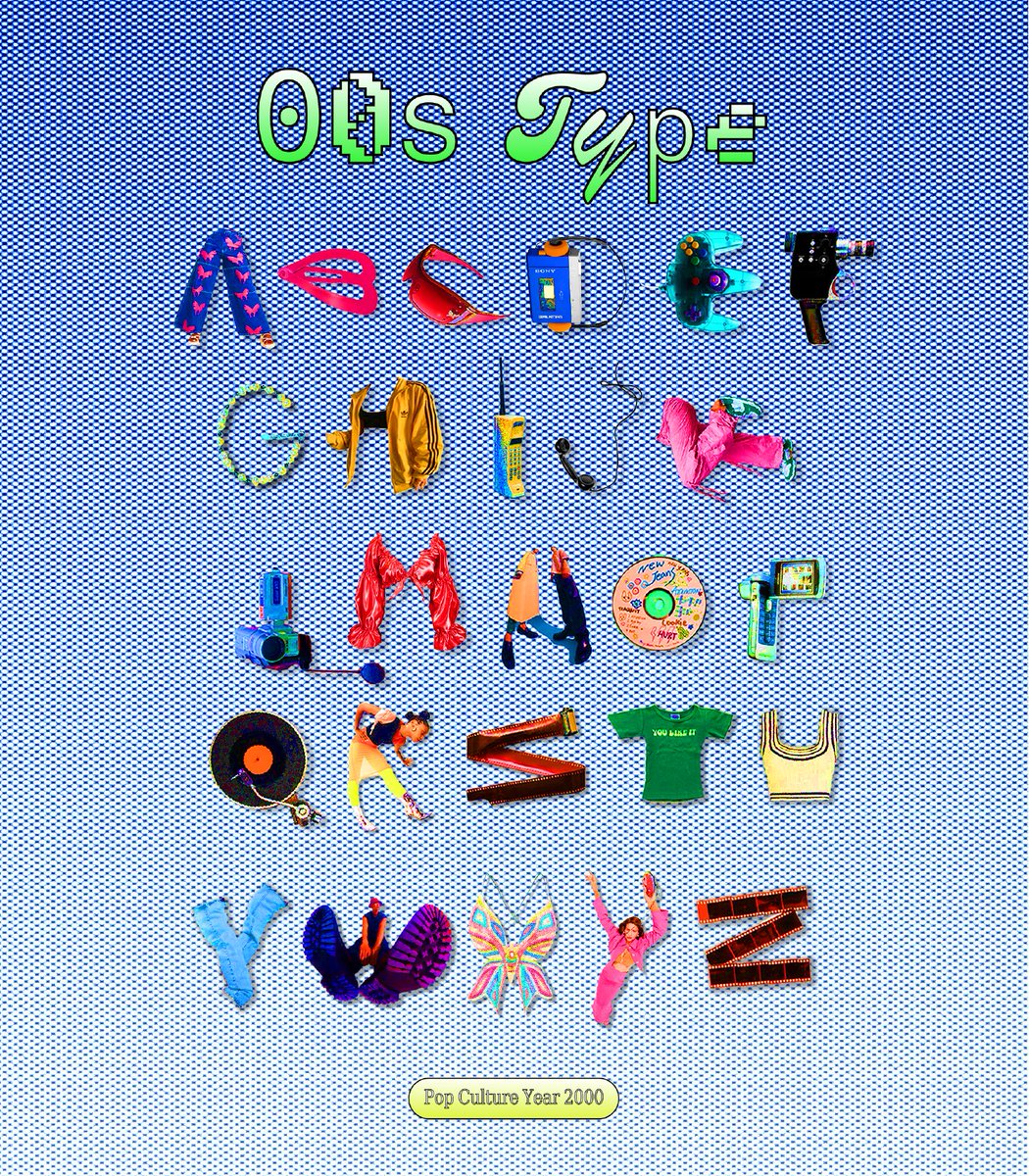 sqydone's tweet photo. Typography - Image As Type
การกลับมาของยุคตัวแม่ Y2K เราเลยนำ Elements ของ Pop Culture ช่วง 90s - 00s มาทำเป็น typeface ชื่อ 00s Type ครับ #นิลาด39 https://t.co/YP73WNbT6E